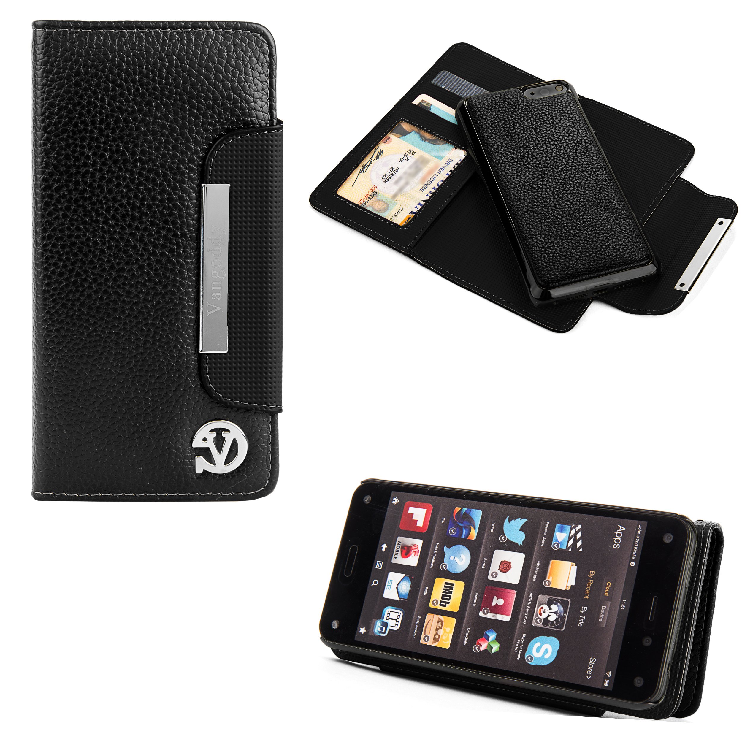 Special Edition VanGoddy Bailey Wallet Case for Amazon Fire Phone - Removable Protective Cover with Card Slots, Perfect for Everyday Use, Travel & Business