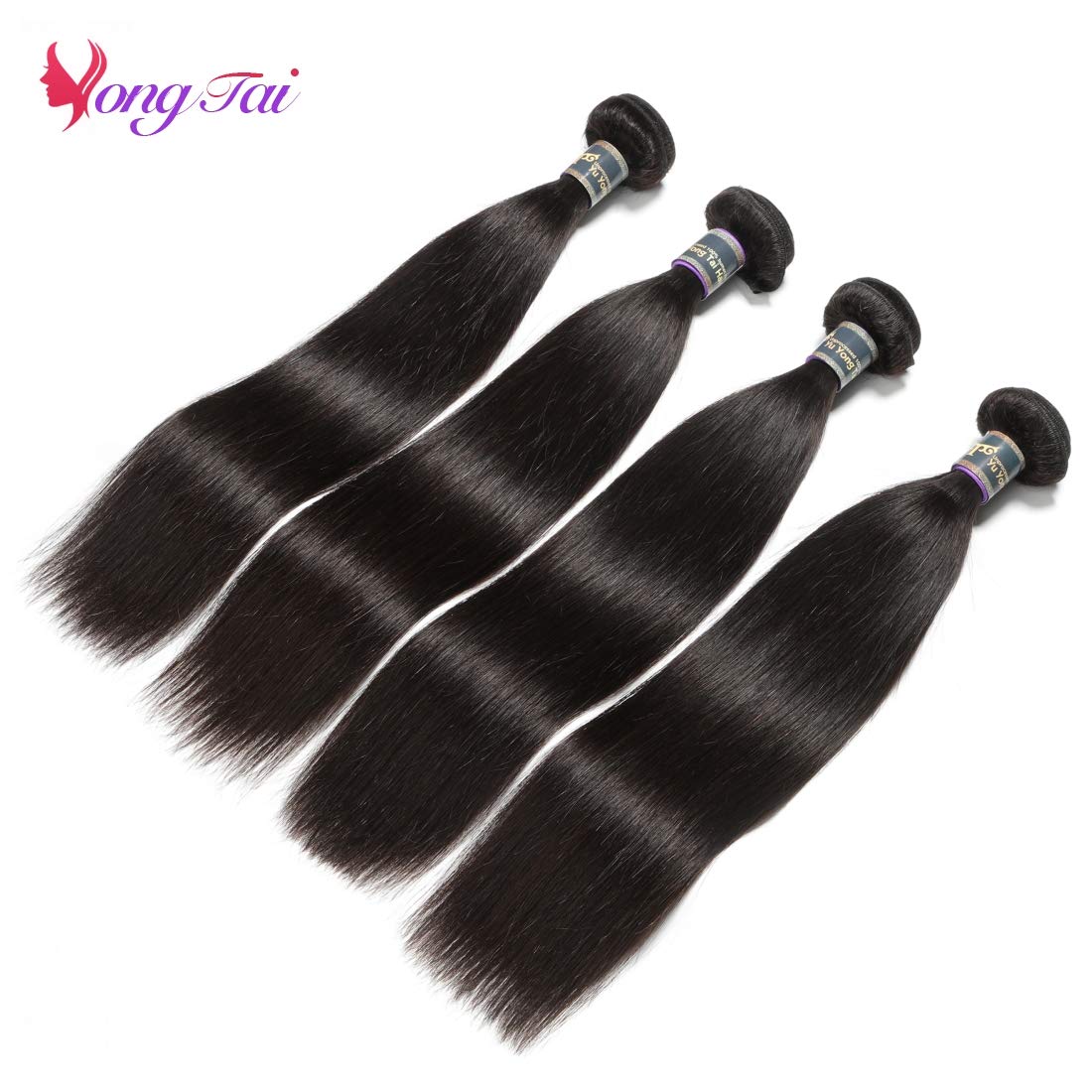 100% Malaysian Straight Virgin Hair Bundles with 3 Part Lace Closure - 12 14 16 18 +12.1B Color - 4 Bundles for Natural Look & Volume - Perfect for Daily Styling, Parties & Special Occasions