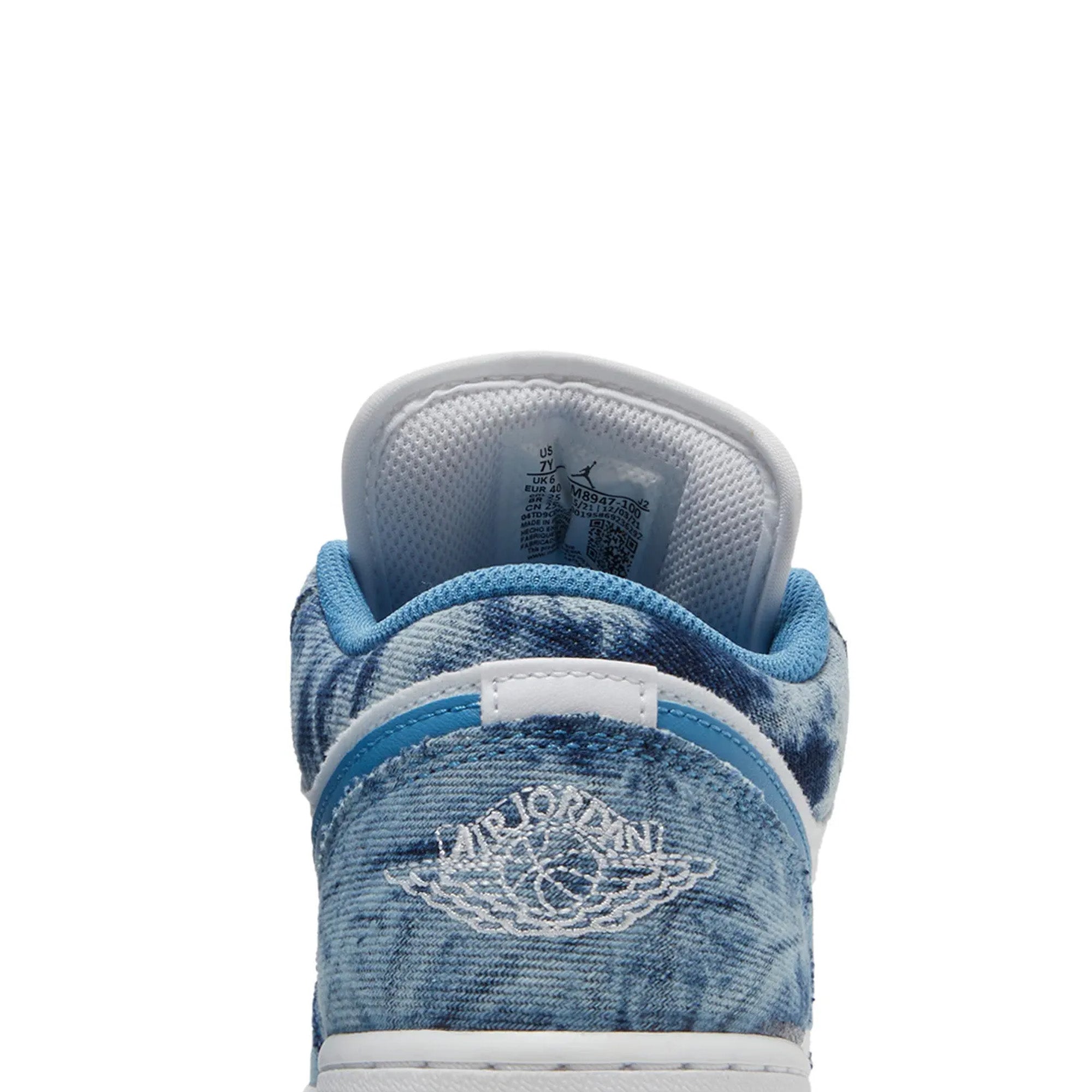 Air Jordan 1 Low 'Washed Denim' GS Sneakers for Girls (2022) - Comfortable Casual Basketball Shoes for School, Sports & Streetwear Fashion