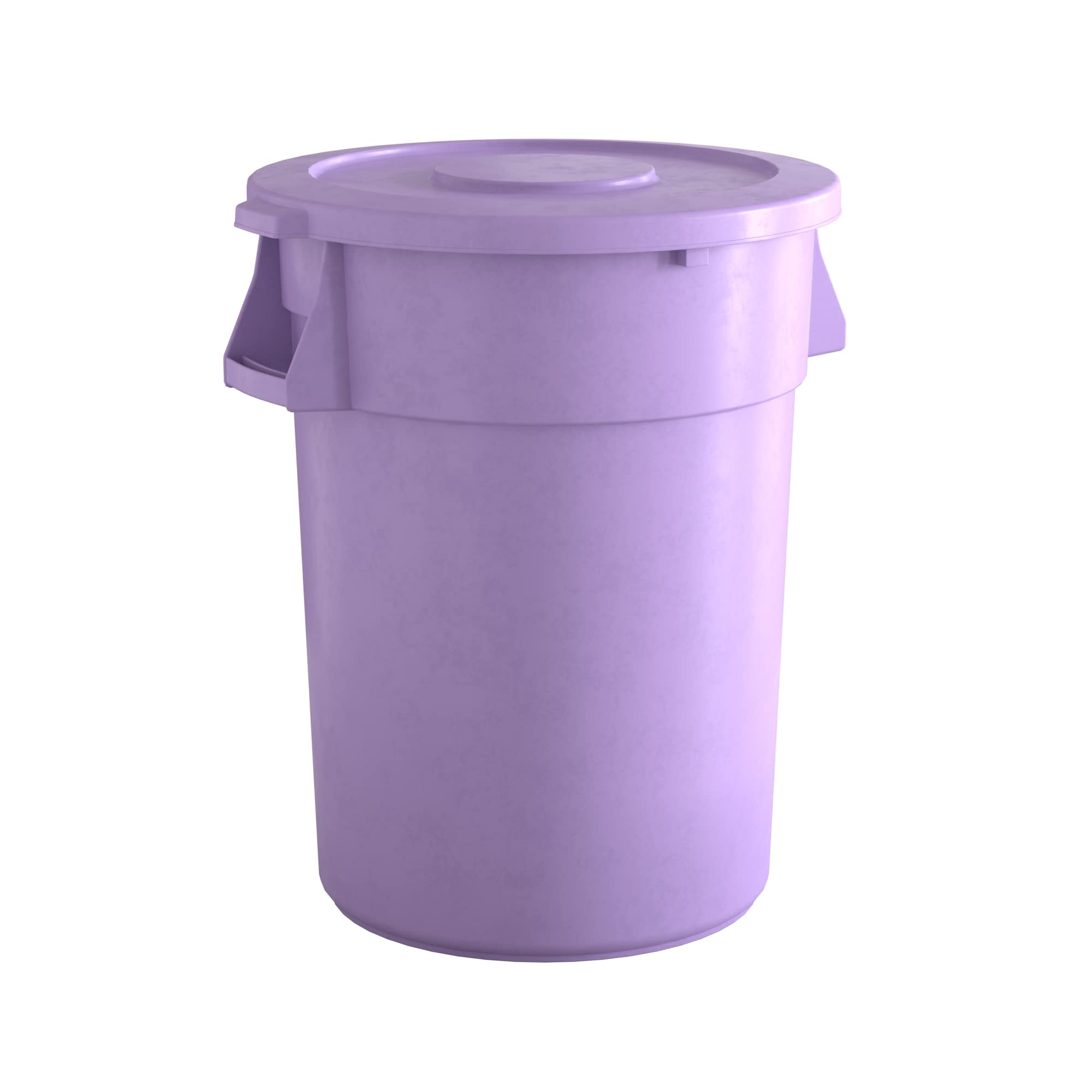 44 Gallon Purple Round Commercial Trash Can with Lid - Heavy Duty Waste Bin for Office, Restaurant & Outdoor Use