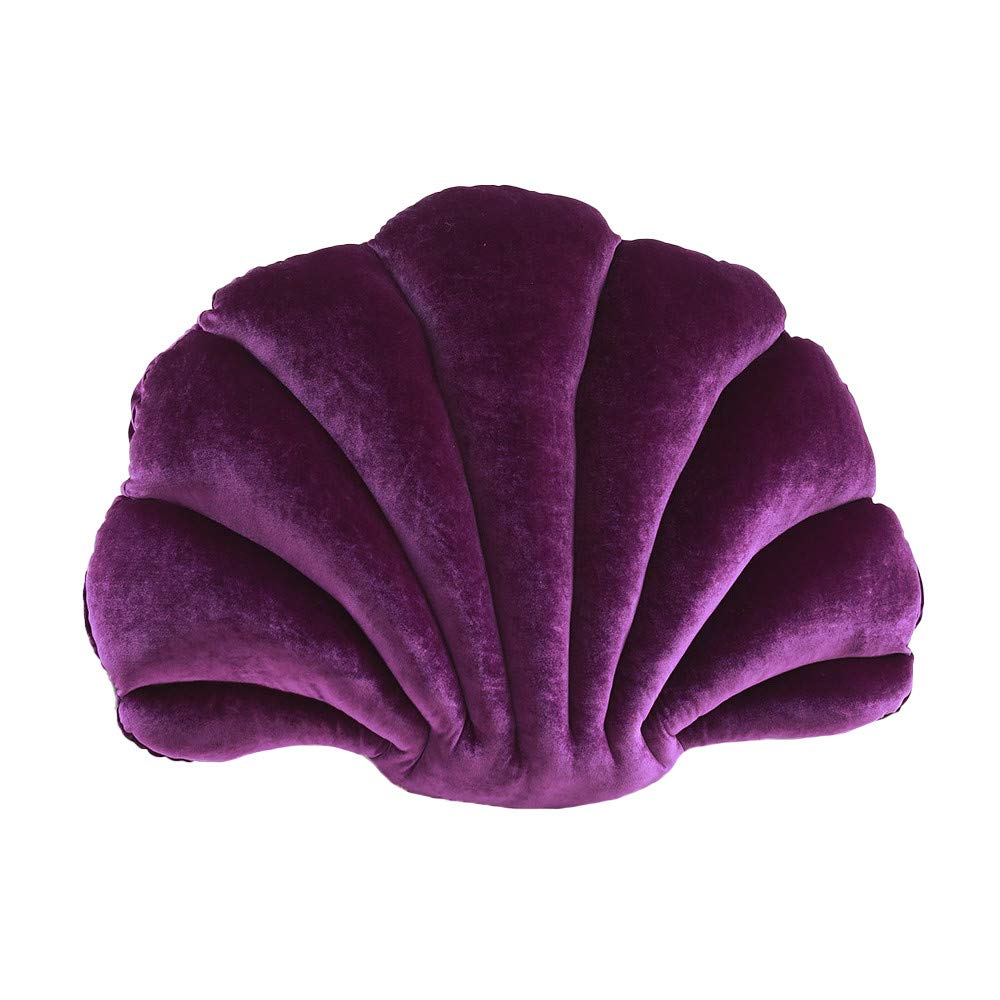 Soft Shell Plush Pillow - Novelty Seashell Shaped Throw Pillow for Couch, Sofa, Bed & Chair - Perfect for Coastal Decor, Beach House Bedroom & Boho Home Accessories