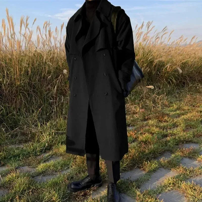 Stylish Men's Long Trench Coat - Waterproof Winter Overcoat for Business & Casual Wear - Perfect for Office, Dating & Outdoor Activities
