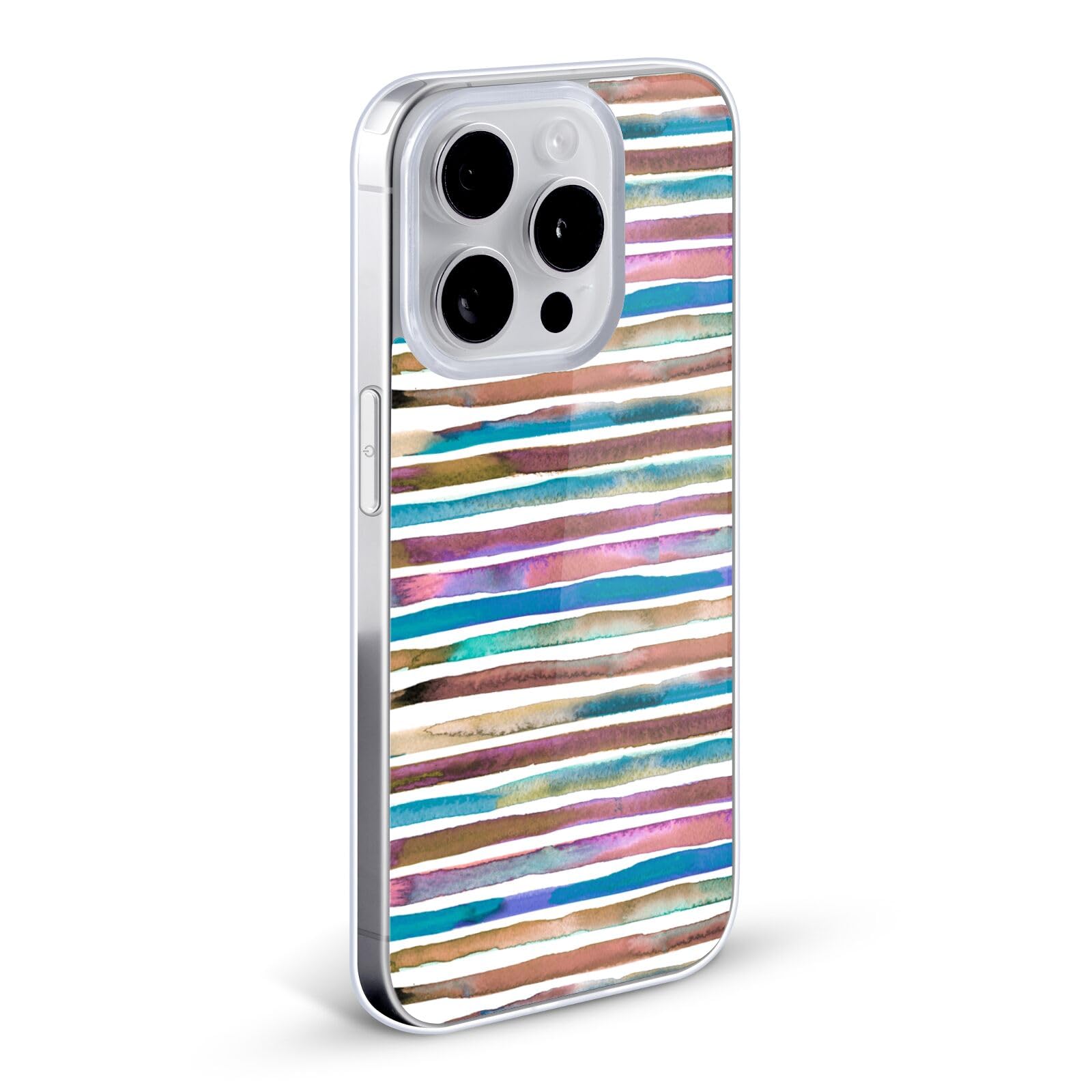 Officially Licensed Ninola Watercolor Blue Purple Stripes Soft Gel Case for Apple iPhone 12 Pro Max - Durable Protection with Stylish Design, Perfect for Everyday Use, Travel & Work