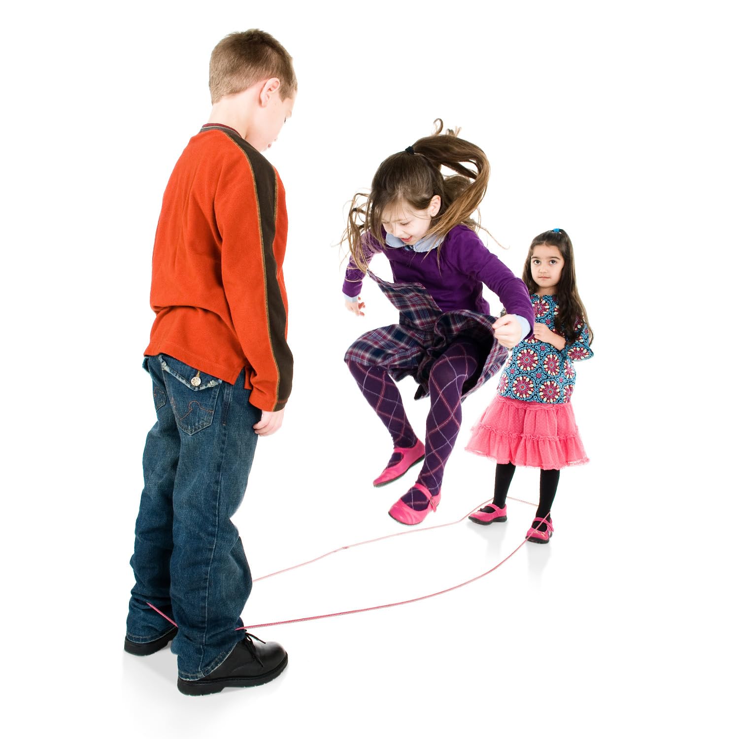 Just Jump It Chinese Jump Rope - Red Confetti Design for Kids & Adults | Fun Outdoor Exercise, School PE Class, Backyard Games & Fitness Training