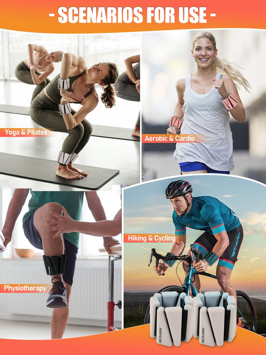Adjustable Wrist & Ankle Weights Set (1lb & 2lb) - Strength Training Weights for Walking, Running, Yoga, Pilates - Ideal for Home Workouts & Fitness Training for Women & Men