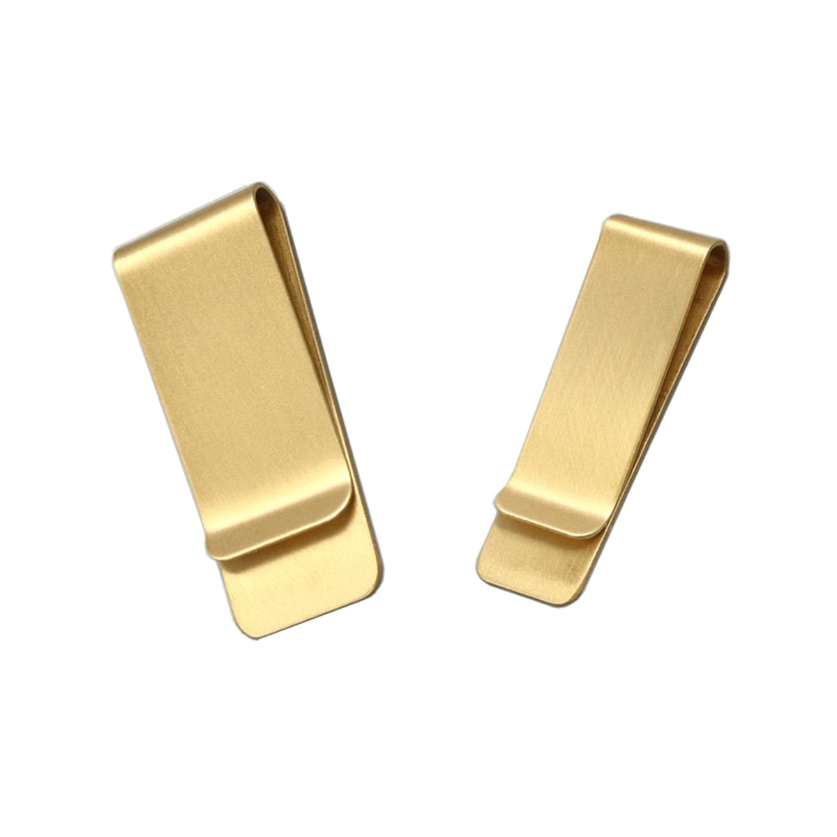 Premium Metal Brass Money Clip - Slim Credit Card & Cash Holder Wallet for Men & Women - Lightweight Pocket Money Clips (2 Pack) - Perfect for Everyday Carry, Travel & Gift Giving