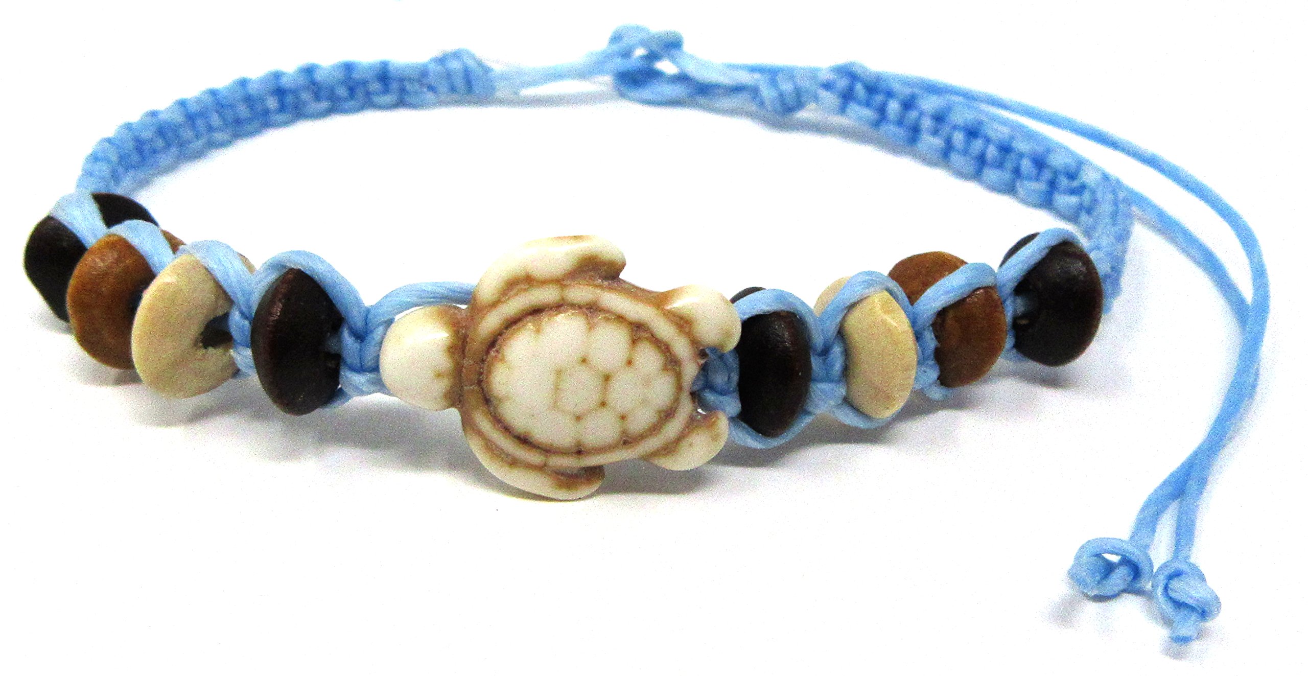 Trendy Hawaiian Sea Turtle Hemp Bracelet - Turquoise Turtle Charm Jewelry for Women & Men - Handmade Bohemian Beach Bracelet - Perfect for Summer Vacations, Beach Parties & Boho Fashion Accessories