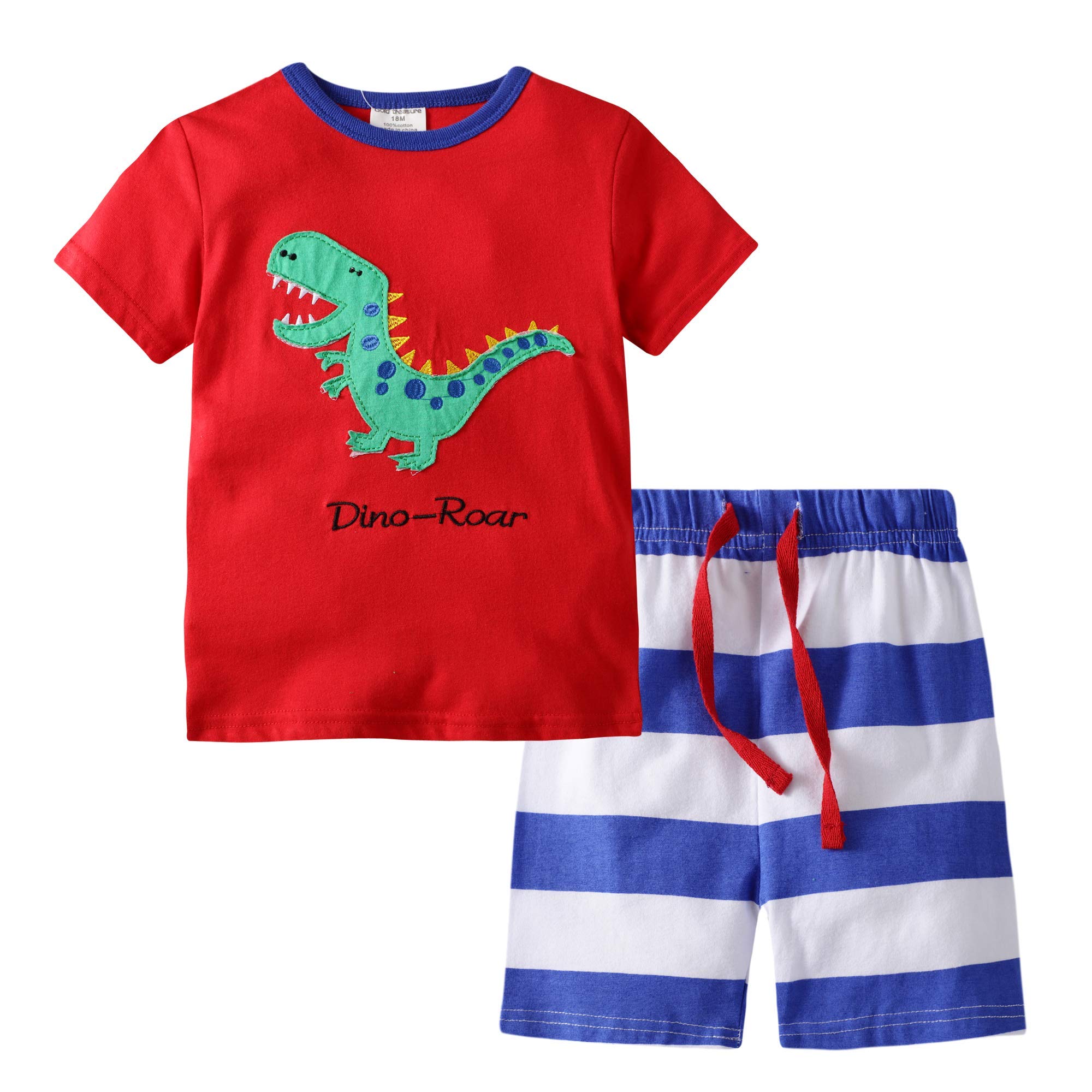 BIBNice Toddler Boys Summer Outfits - 2-7T Short Sleeve Shirt & Shorts Set | Cute Playtime & Outdoor Adventure Clothes for Kids