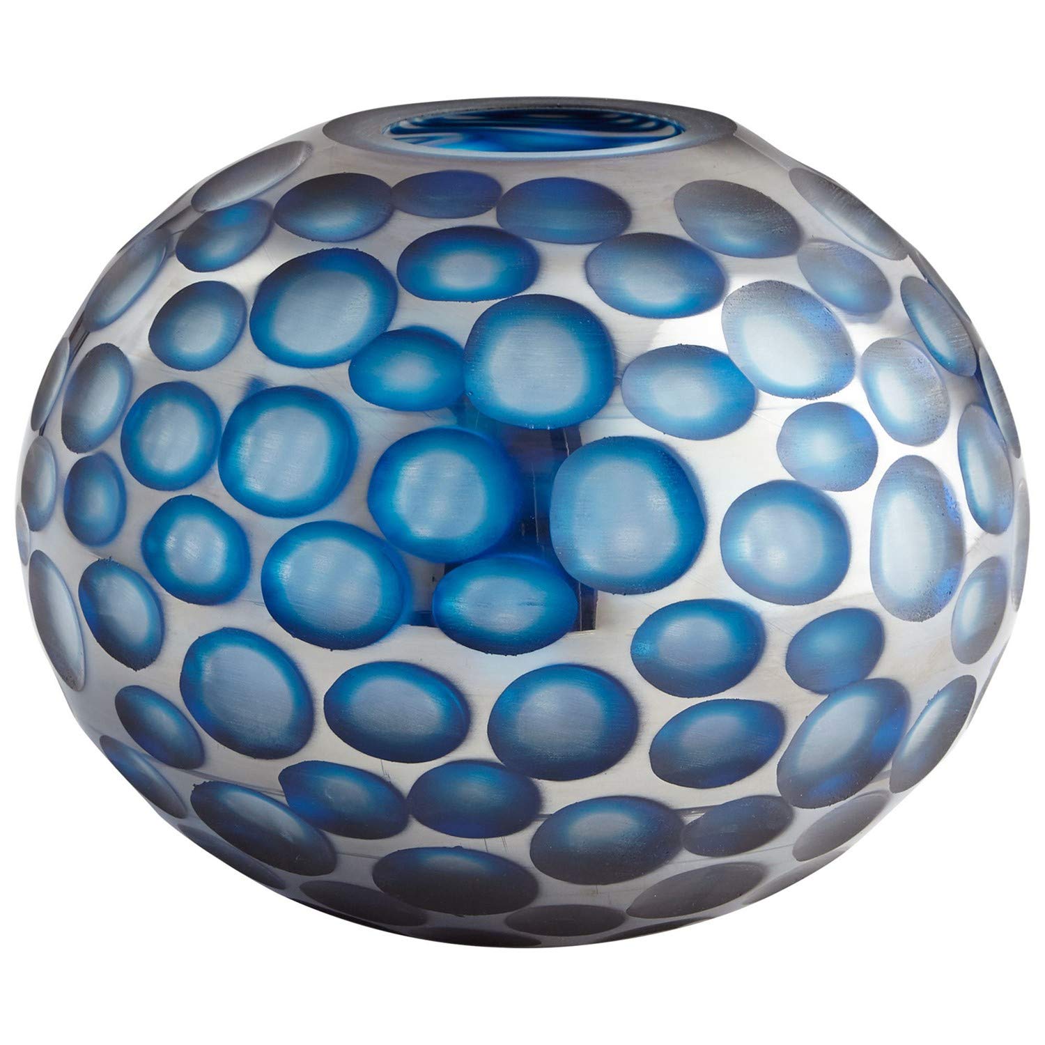 Blue Toreen 7.5 Inch Tall Glass Vase for Home Decor, Wedding Centerpieces, and Floral Arrangements - Elegant Clear Flower Vase for Dining Table, Living Room, and Office Decor