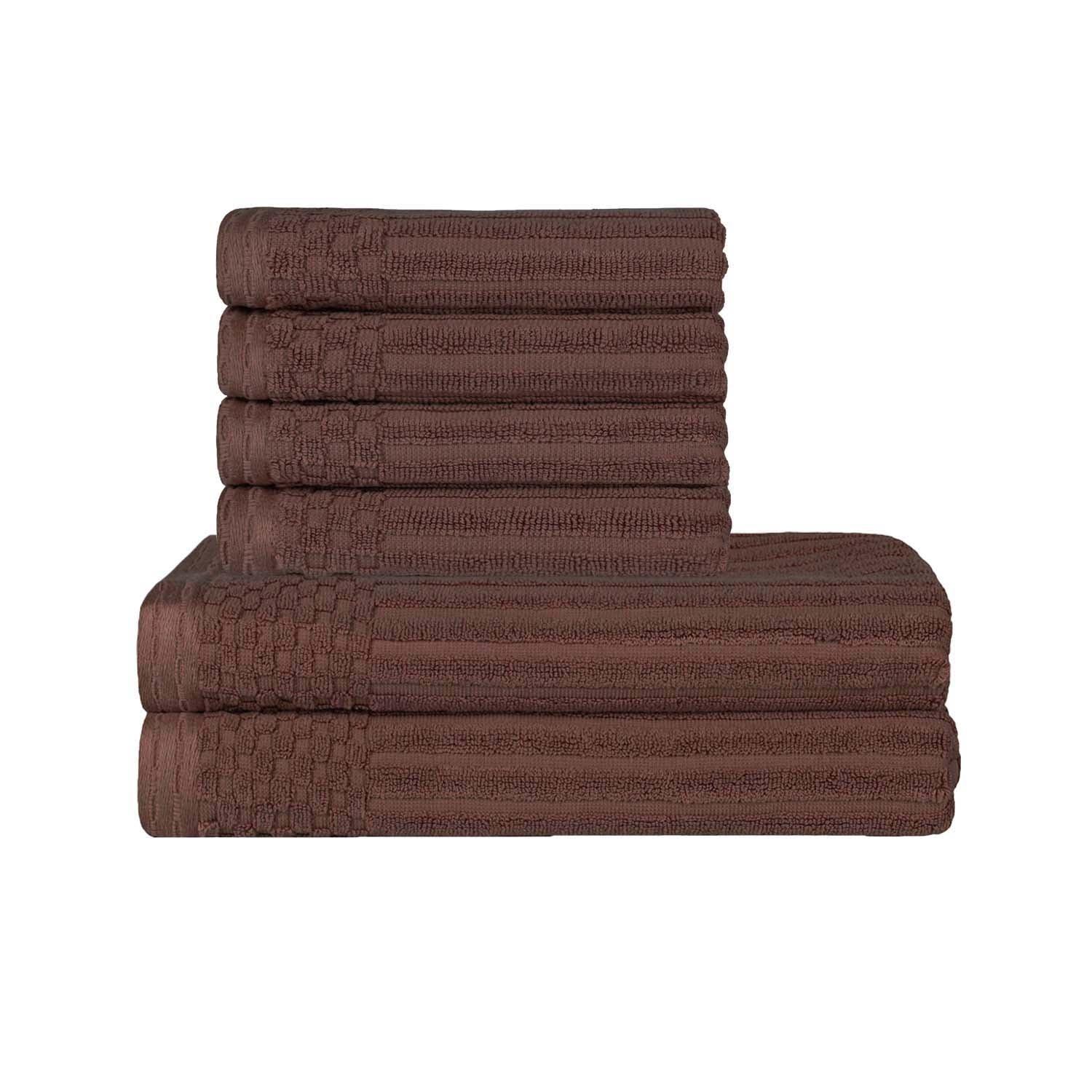 Premium Soho Ribbed Textured Cotton Bath Towel Set - Ultra Absorbent, Quick-Drying Hand & Bath Towels for Spa, Gym, and Luxury Home Use