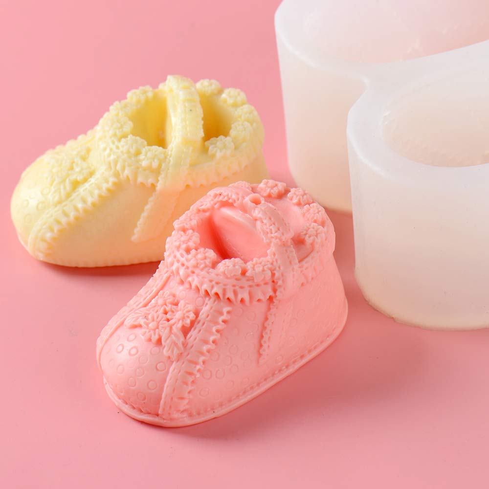 DIY Baby Shoe Shaped Silicone Candle Molds - Handmade Decorative Craft Tools for Candle Making, Soap Making, Resin Art & Home Decor