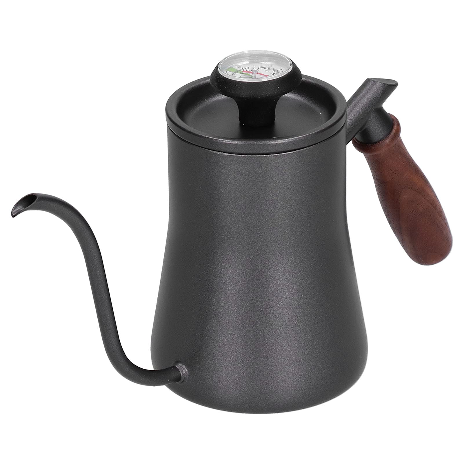 Premium Stainless Steel Gooseneck Coffee Kettle with Built-in Thermometer - 550ml Electric Pour Over Tea Kettle for Perfect Drip Coffee & Loose Leaf Tea Brewing - Ideal for Home Baristas & Kitchen Use (Black)