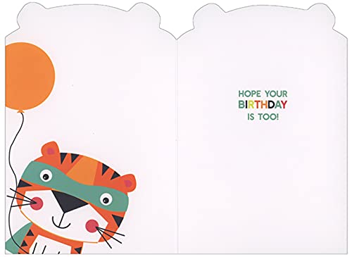 Super Tiger Die-Cut Birthday Card for Kids - Fun & Colorful Children's Greeting Card - Perfect for Birthdays, Parties & Special Occasions