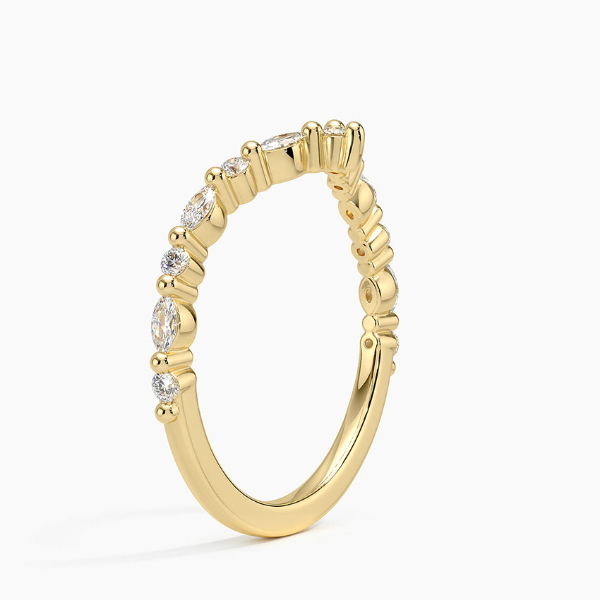0.31CTW Delicate Versailles Contour Diamond Wedding Band Ring - 14K White Gold Bridal Jewelry for Women - Perfect for Engagement, Anniversary & Special Occasions
