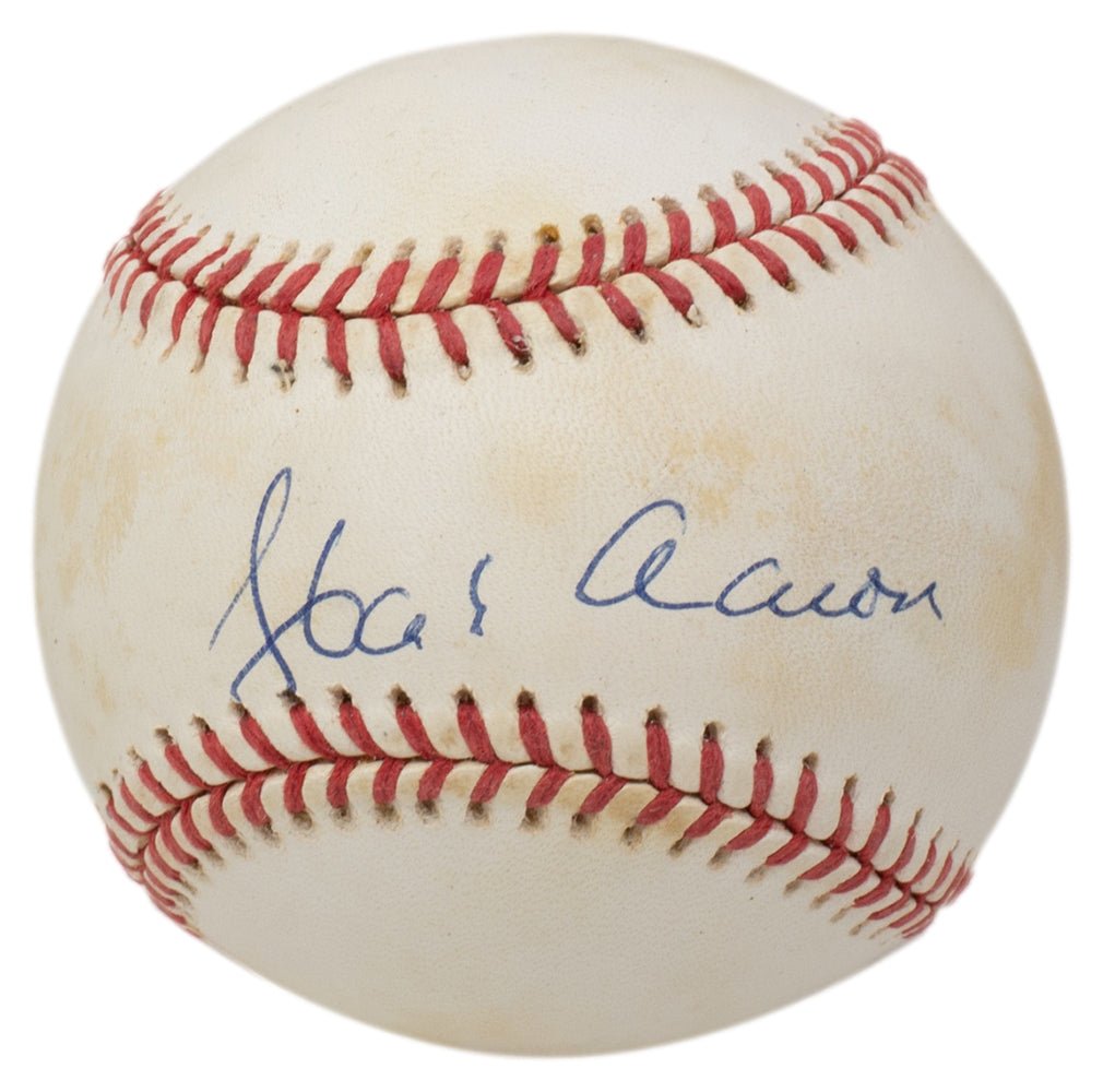Hank Aaron Milwaukee Braves Autographed National League Baseball with BAS LOA 471 - Perfect for Sports Memorabilia Collectors & Baseball Fans Display