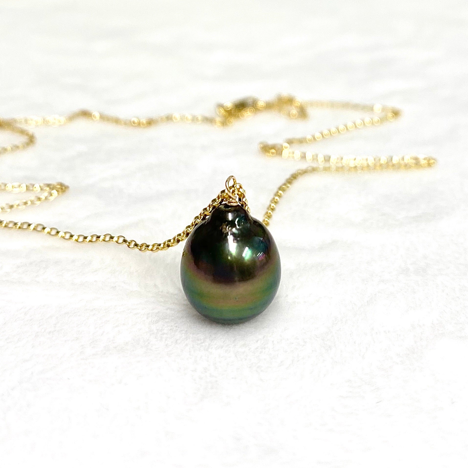 Exquisite Baroque Tahitian Pearl Necklace - Natural Black Pearl Jewelry for Women - Perfect for Weddings, Parties & Special Occasions