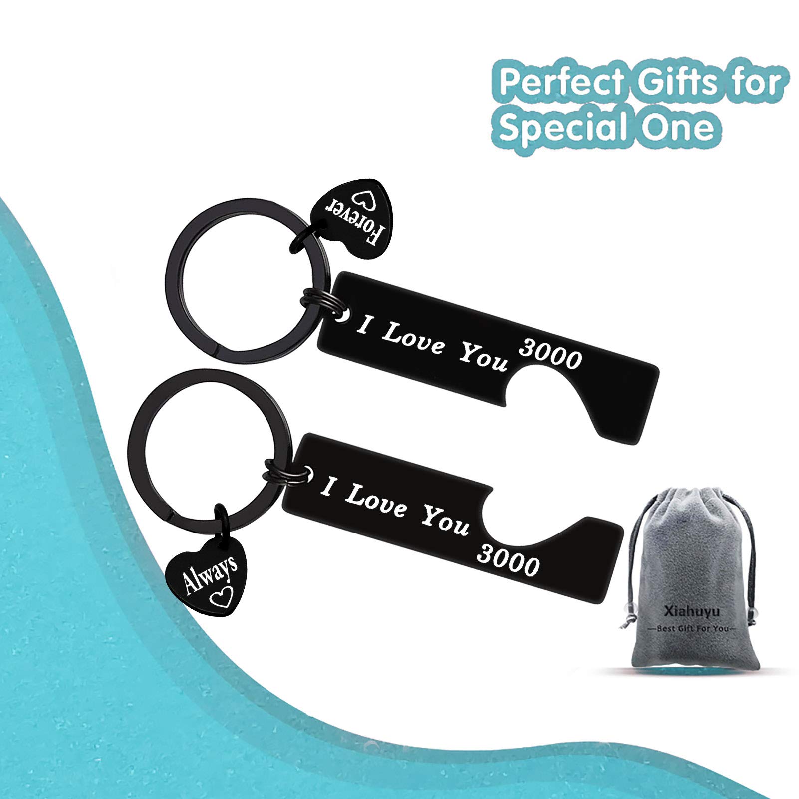 I Love You 3000 Keychain - Romantic Valentine's Day Gift for Boyfriend, Girlfriend, Husband or Wife - Perfect Couples Gift for Christmas, Birthday & Anniversary - Cute Love Token for Everyday Carry & Special Moments