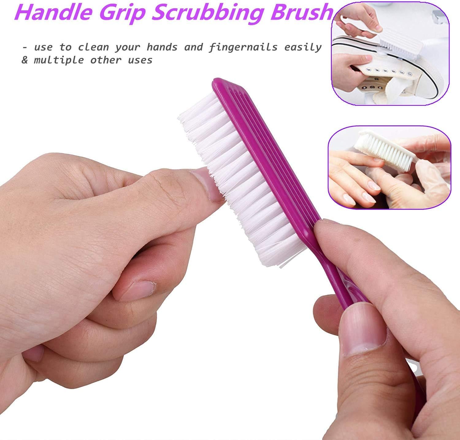 Professional Handle Grip Nail Brush - Manicure & Pedicure Tool for Deep Cleaning Nails and Toes - Durable Nail Scrub Brush for Home, Salon, and Travel Use (1-Pack)