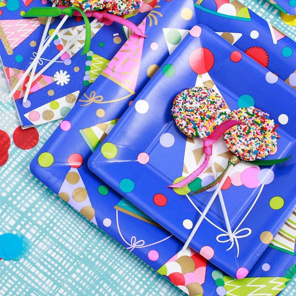 Caspari Elegant Party Hats & Cocktail Napkins Set - 4 Packs of 20 Disposable Paper Napkins for Birthday, Wedding & Cocktail Parties - Perfect for Celebrations, Bridal Showers & Special Events