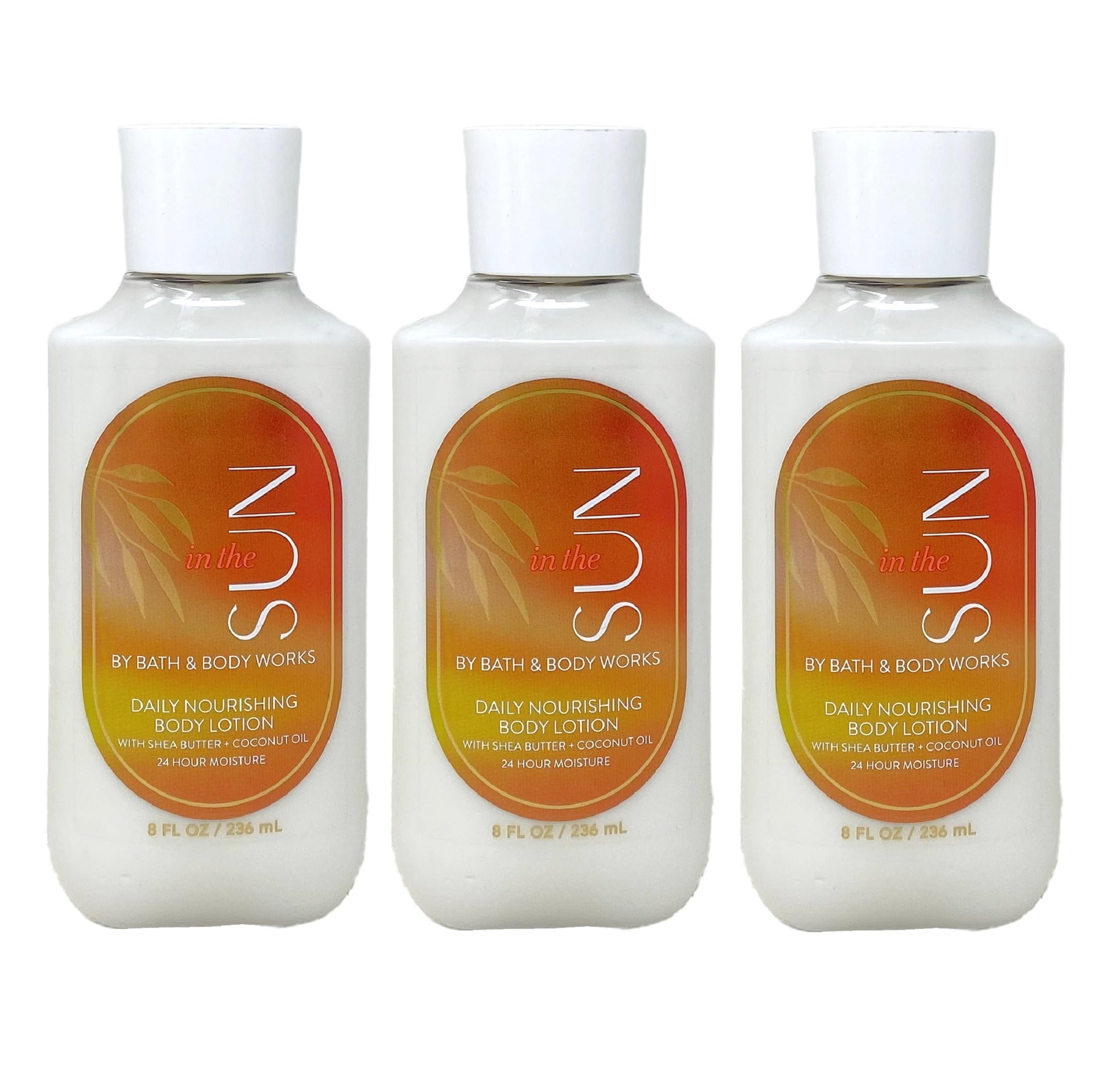 Bath & Body Works In The Sun 3-Pack Daily Moisturizing Body Lotion Set - Full Size 16.5oz - Tropical Scented Hydrating Lotion for Summer, Beach & Vacation Skin Care