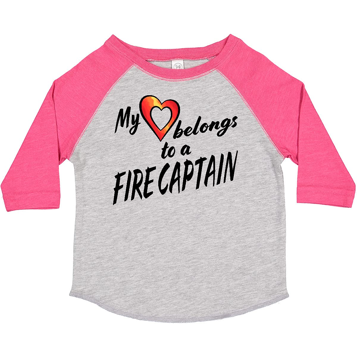 inktastic My Heart Belongs to a Fire Captain Red Heart Toddler T-Shirt - Cute Outfit for Firefighter Appreciation Day & Family Events