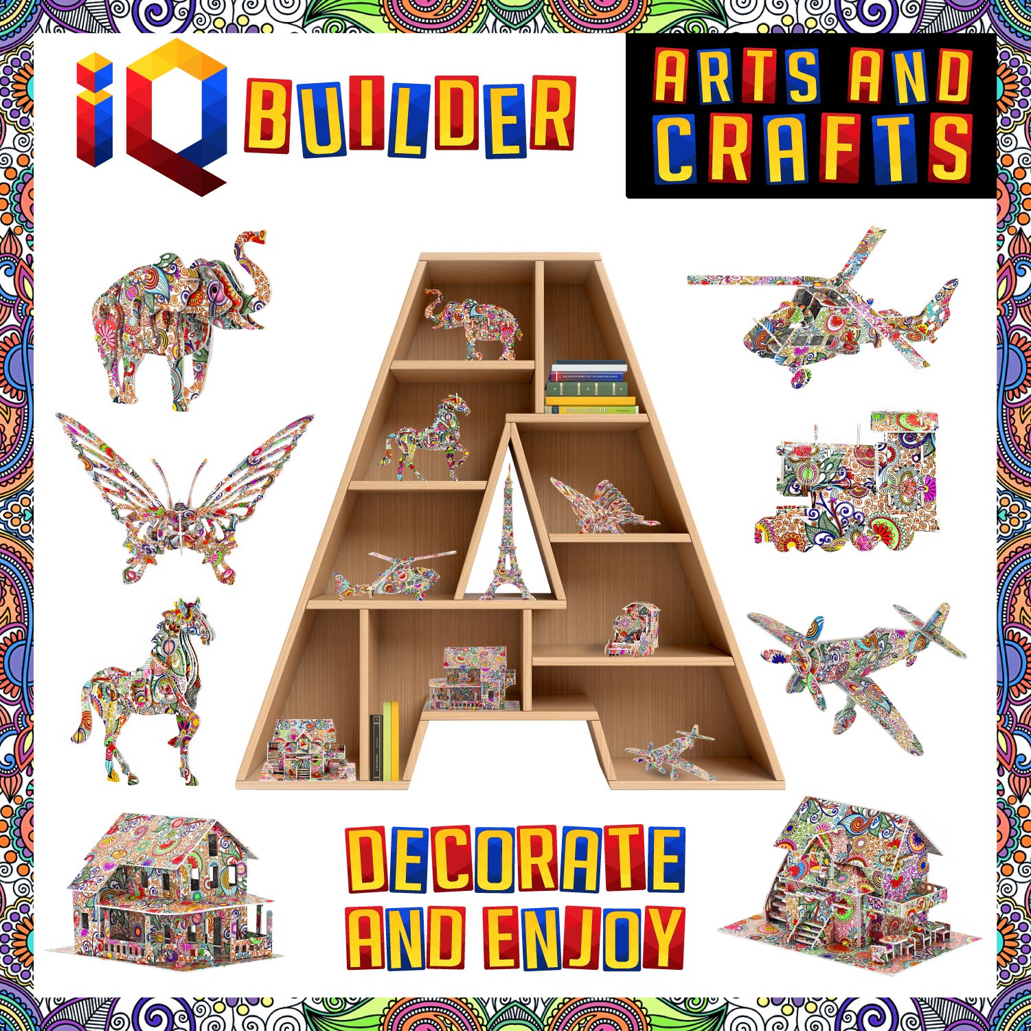 Fun Creative DIY Arts and Crafts Kit - Best Educational Toy Gift for Boys & Girls Ages 12+ | 3D Puzzle Painting & Building Project Set for Kids, Teens & Adults | Perfect for Birthday Parties, Classroom Activities & Family Bonding Time