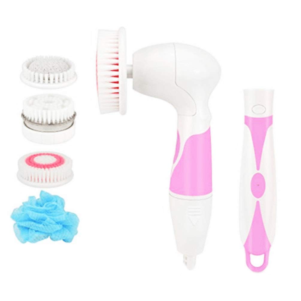 Exfoliating Bath Brush with Handle - Pink Body Scrubber for Smooth Skin, Massage & Cleansing - Perfect for Shower, Spa & Facial Exfoliation