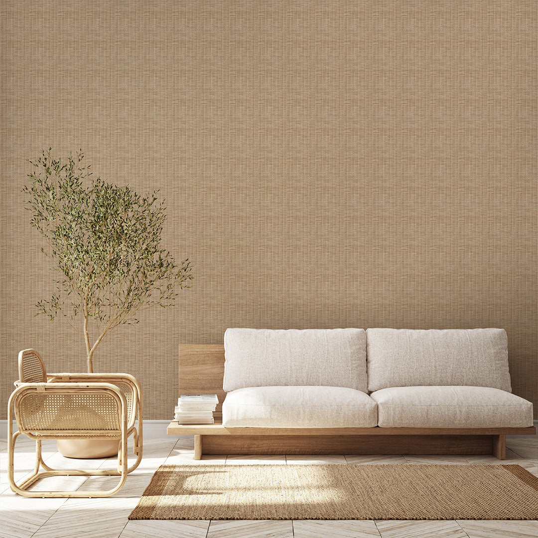 Rattan Weave Look Style #1 Wallpaper A014 - Natural Woven Texture Peel and Stick Wallpaper for Bedroom, Living Room & Office Decor