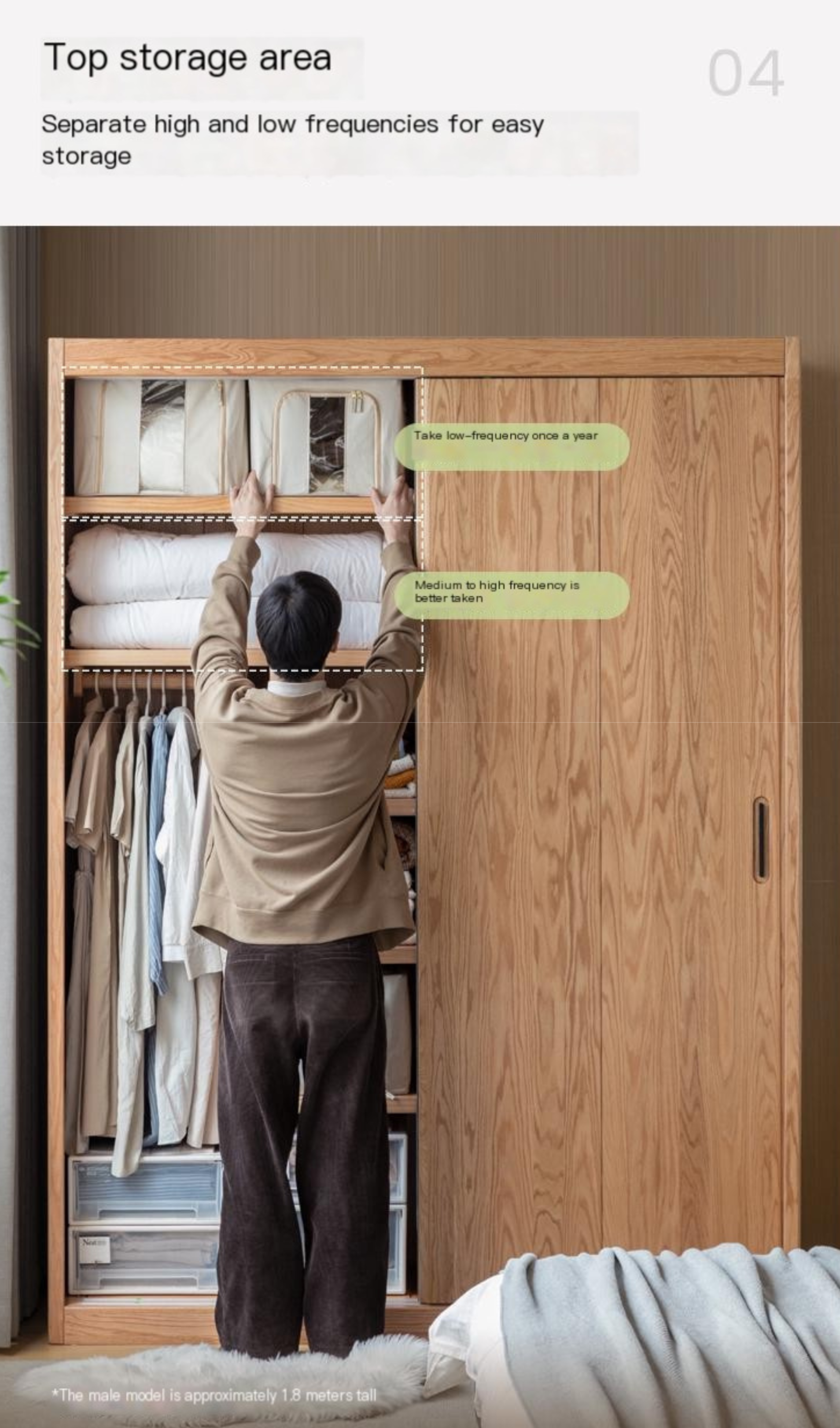 Stylish Oak & Ash Solid Wood Modern Wardrobe - Spacious Closet Organizer for Bedroom, Walk-in Closet & Guest Room Storage