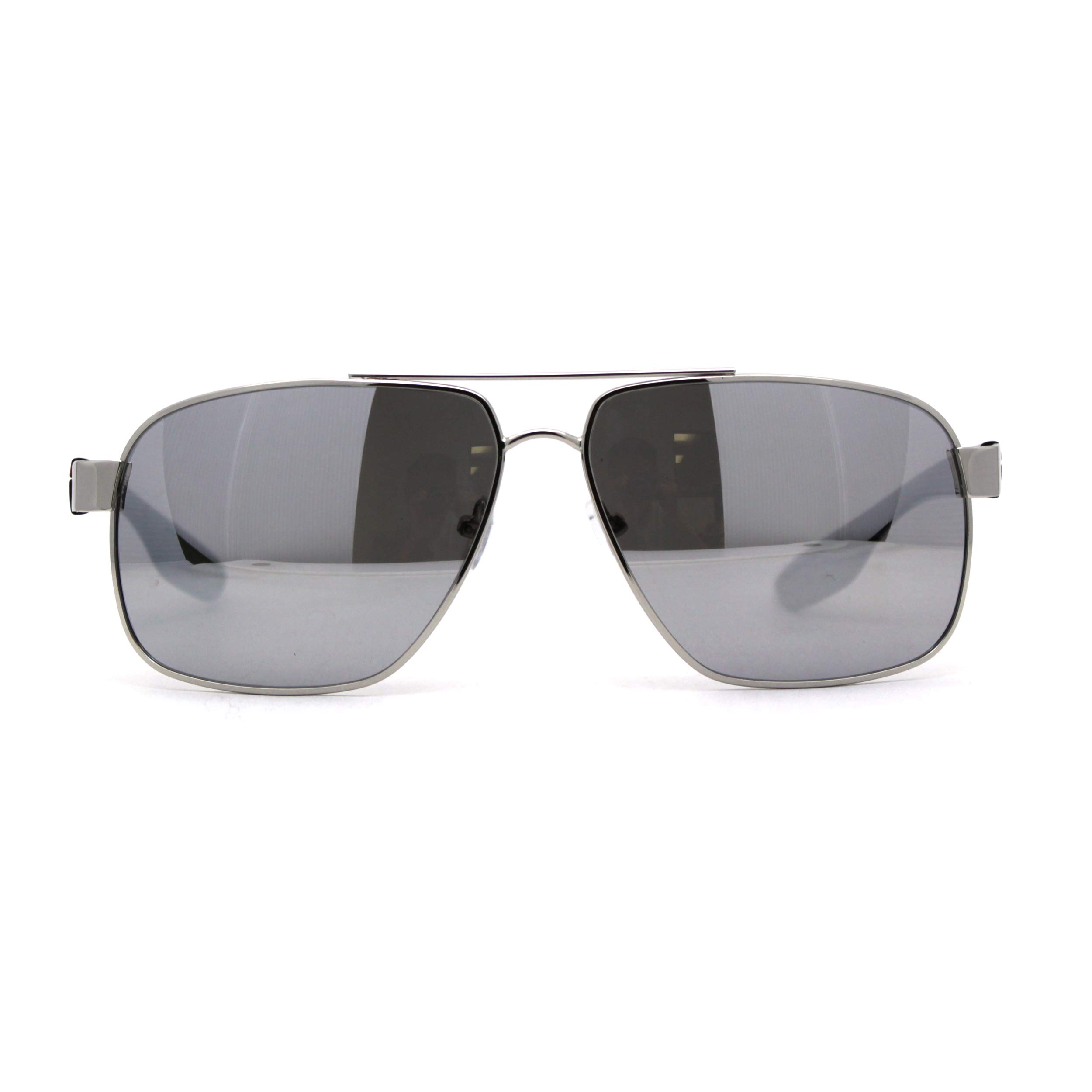 Men's Retro Rectangle Mirrored Lens Aviator Sunglasses - Polarized UV Protection for Driving, Outdoor Sports & Fashion