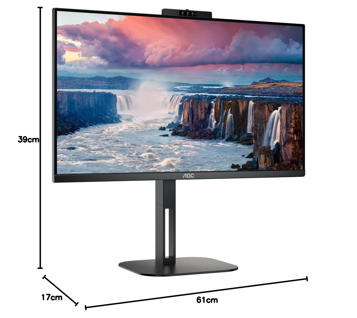 AOC 24V5CW 24 Inch FHD Monitor - 75Hz IPS Panel, USB-C Connectivity, Built-in Webcam with Windows Hello, Low Blue Light Technology, Integrated Speakers (1920x1080 @75Hz, 300cd/m²) - Perfect for Home Office, Gaming & Entertainment