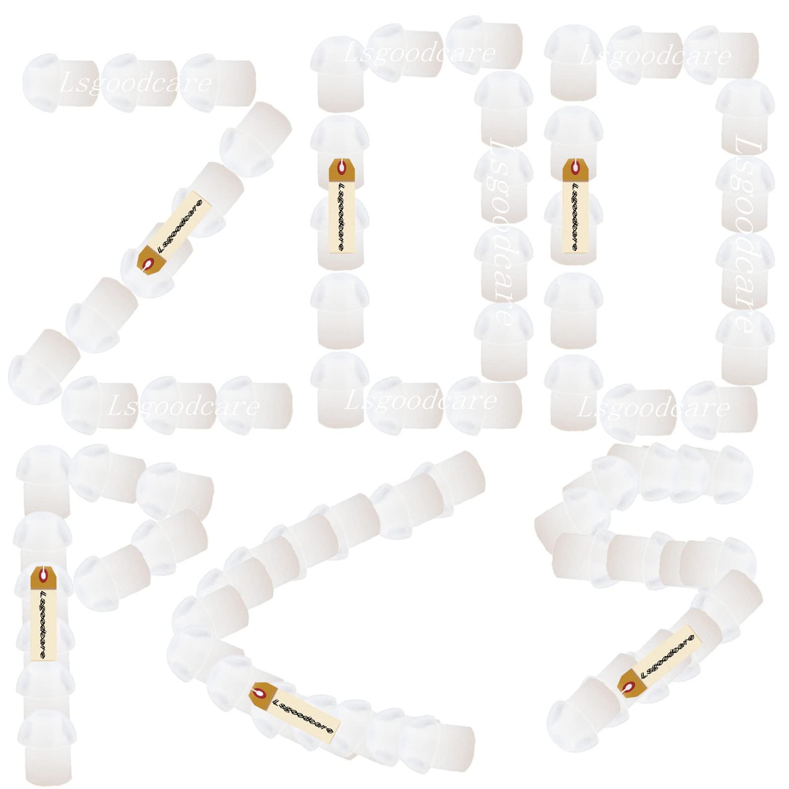 200Pcs White Silicone Rubber Replacement Mushroom Earbud Tips - Compatible with Motorola, Kenwood, ICOM, Yaesu, Baofeng Radios - Noise Isolation Ear Tips for Two-Way Radio Headsets, Surveillance Earpieces & Communication Devices - Perfect for Security, Construction & Outdoor Activities