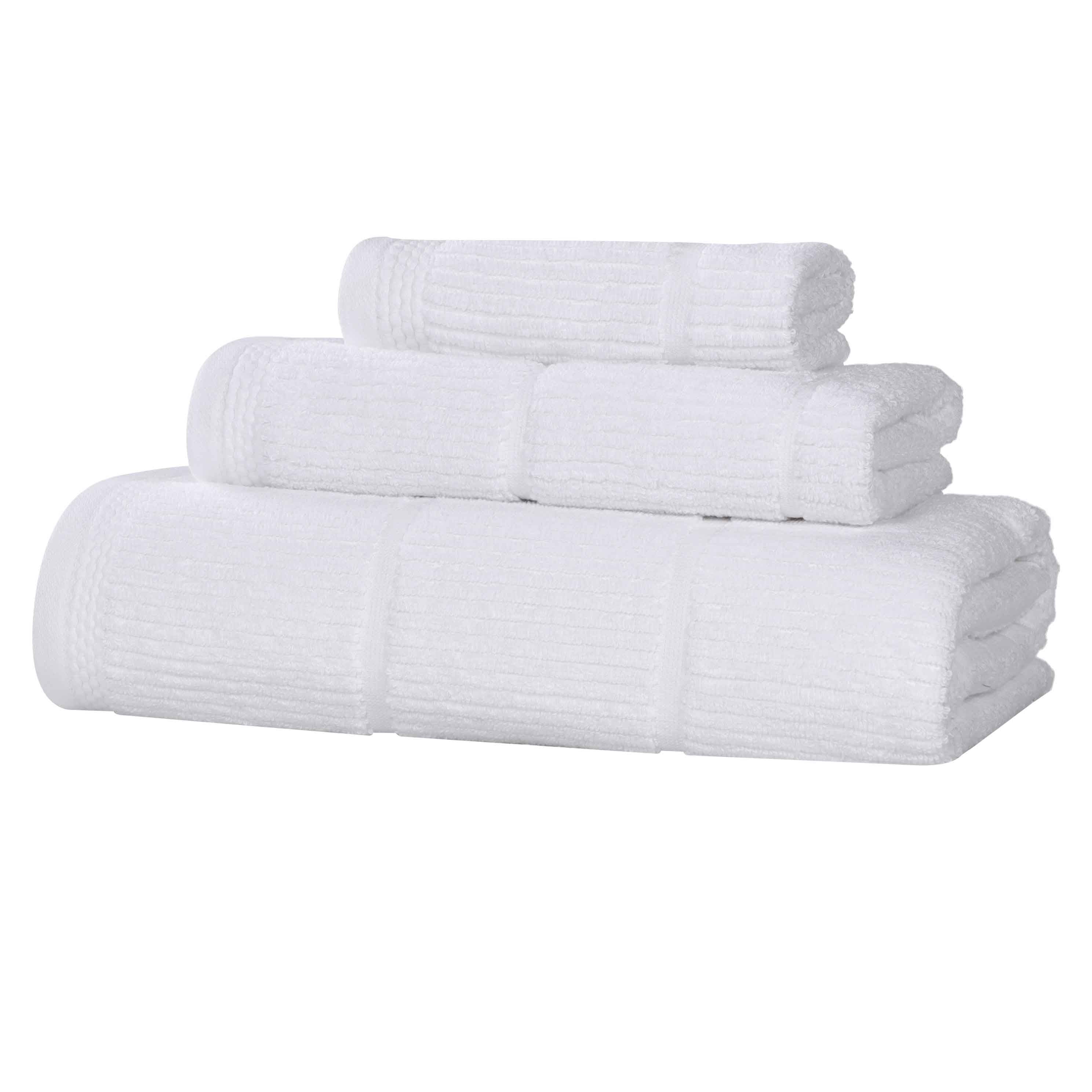 Milo Smart Twist Cotton 3-Piece Towel Set - Soft, Absorbent & Durable Ribbed Design for Bath, Spa & Home Decor - Perfect for Gifts & Luxury Bathroom Essentials