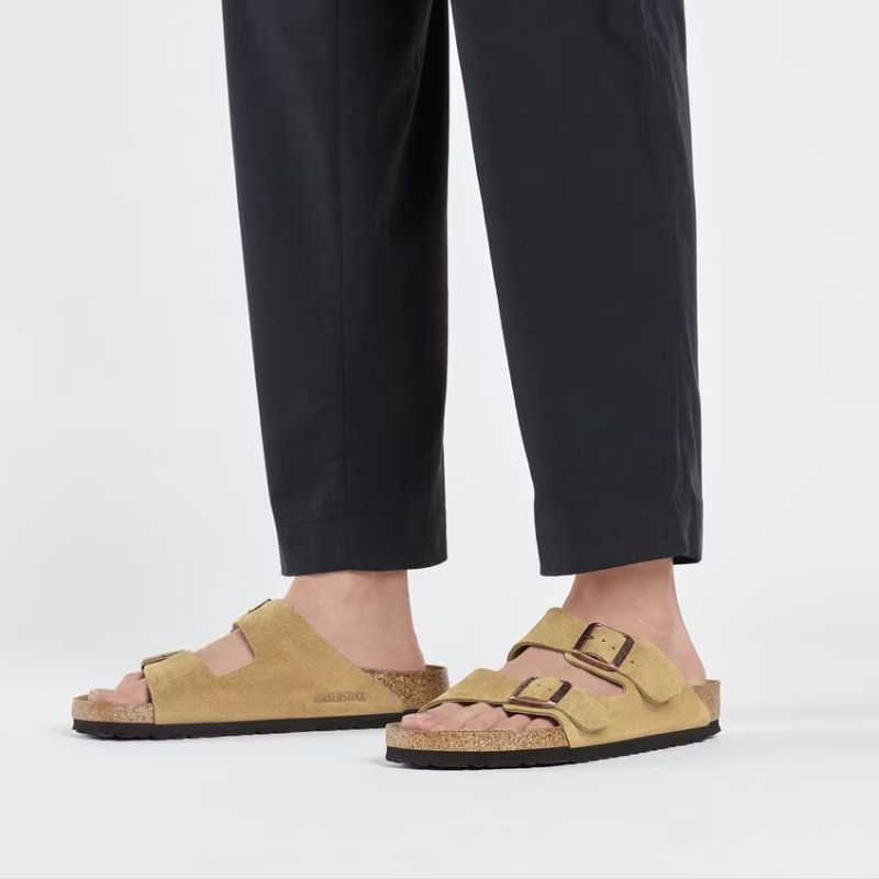 Women's Arizona Suede Sandals in Latte Cream - Comfortable & Stylish Casual Footwear for Summer, Beach, and Everyday Wear