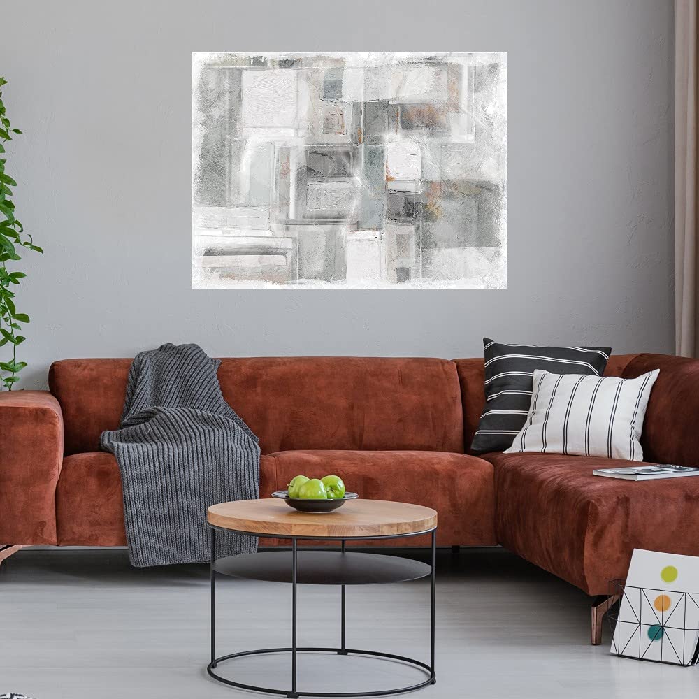 Cubist II Modern Abstract Canvas Wall Art - 43x32 Inch Ready to Hang Painting for Living Room, Bedroom, Office & Home Decor | Contemporary Fine Art for Walls in Cubism Style