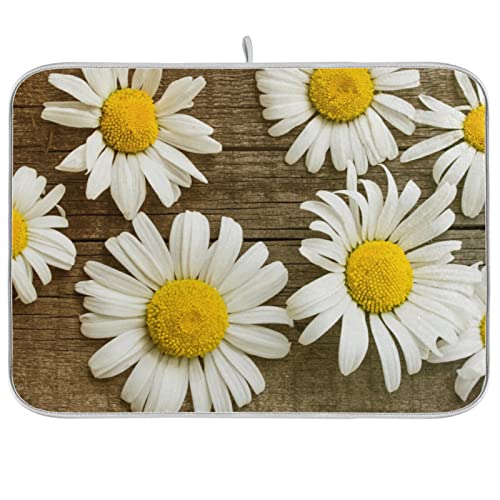 Small daisies on wooden board 07