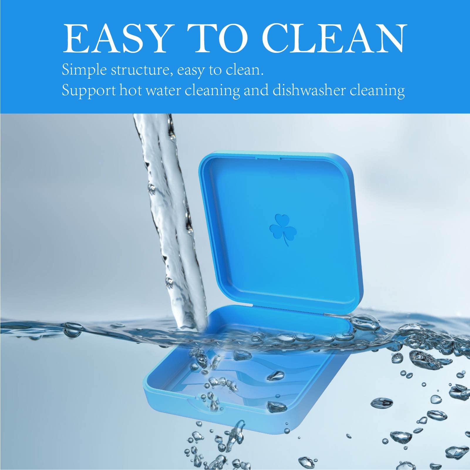ARGOMAX 2-Piece Orthodontic Retainer Case - Clear Braces & Aligner Storage Box (Blue) | Perfect for Travel, School & Daily Dental Care