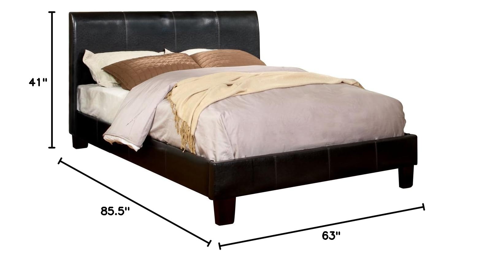 Furniture of America Moraine Modern Platform Bed - Queen Size, Espresso Finish | Stylish & Sturdy Bed Frame for Contemporary Bedrooms