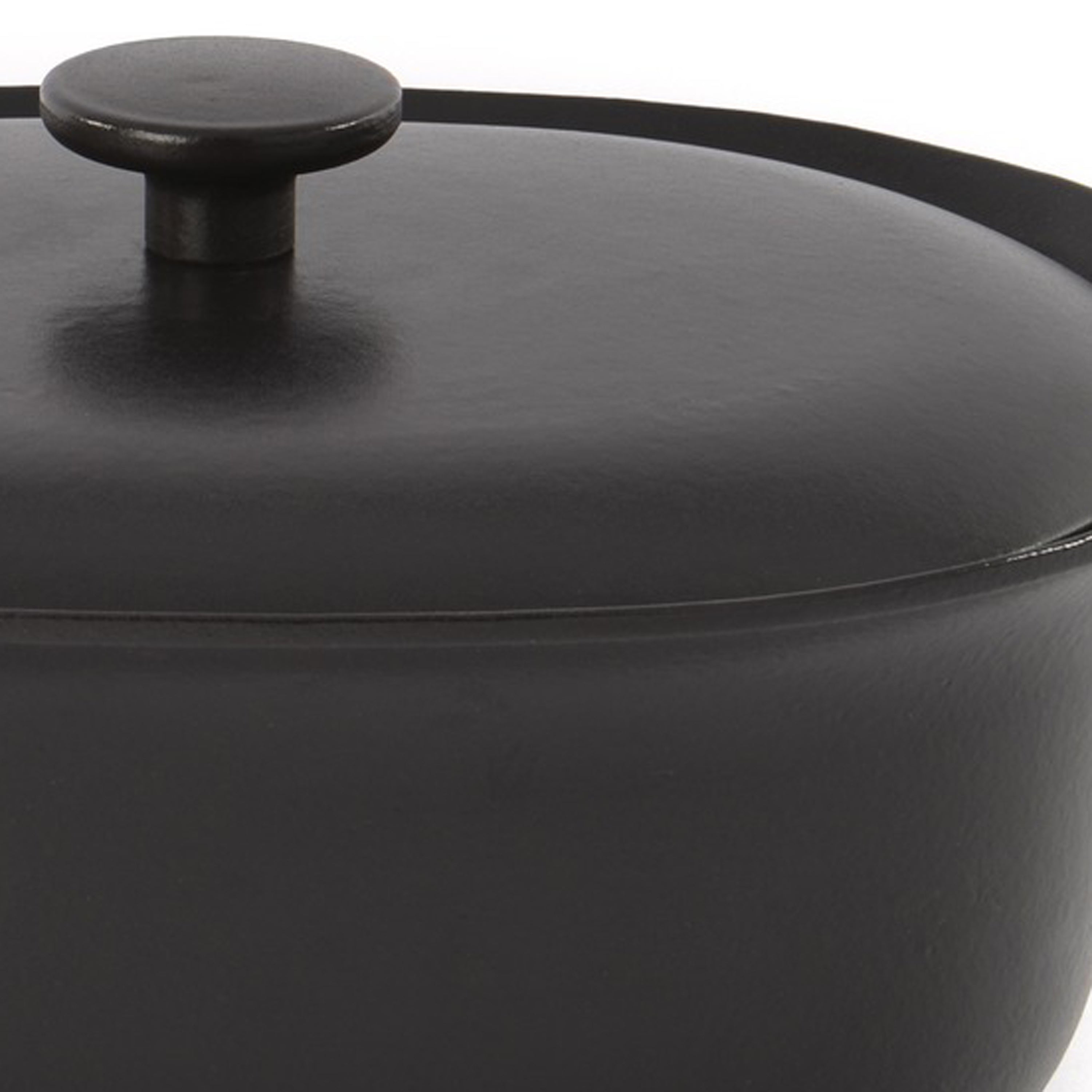 BergHOFF Ron 11 Cast Iron Dutch Oven 5.5 Quart Enameled Cookware with Lid - Black - Perfect for Braising, Stewing, Baking & Slow Cooking