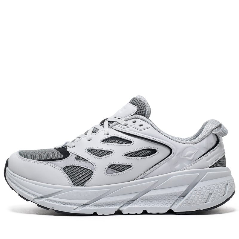 Hoka Clifton L Running Shoes for Men & Women - Lightweight Athletic Sneakers in Stellar Grey/Stardust | Perfect for Jogging, Gym Workouts & Daily Walking