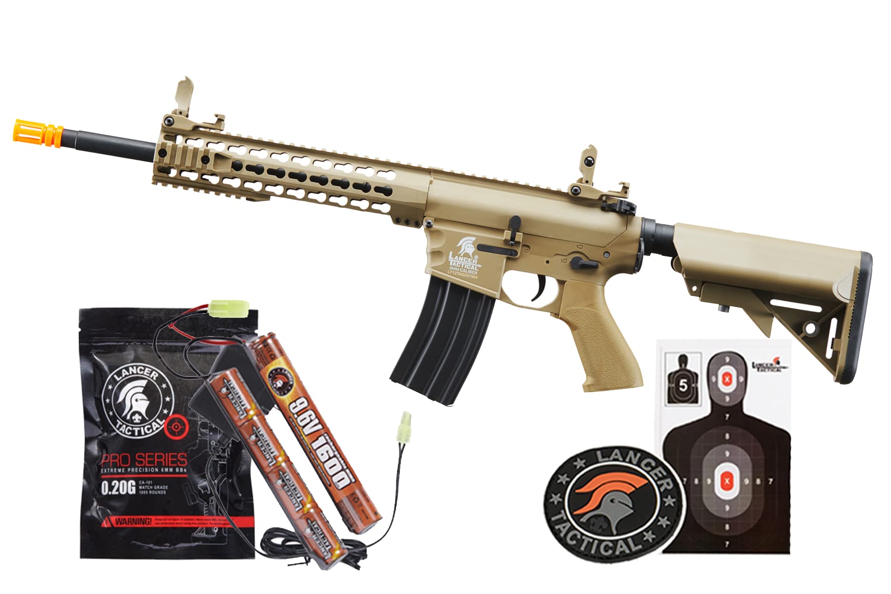 Lancer Tactical Gen 2 M4 Evo Airsoft Rifle - Nylon Polymer AEG with Mid-Cap Magazine | Includes Battery, Charger & 1000 Rounds 0.20g BBs | Perfect for Milsim, Target Practice & Airsoft Battles