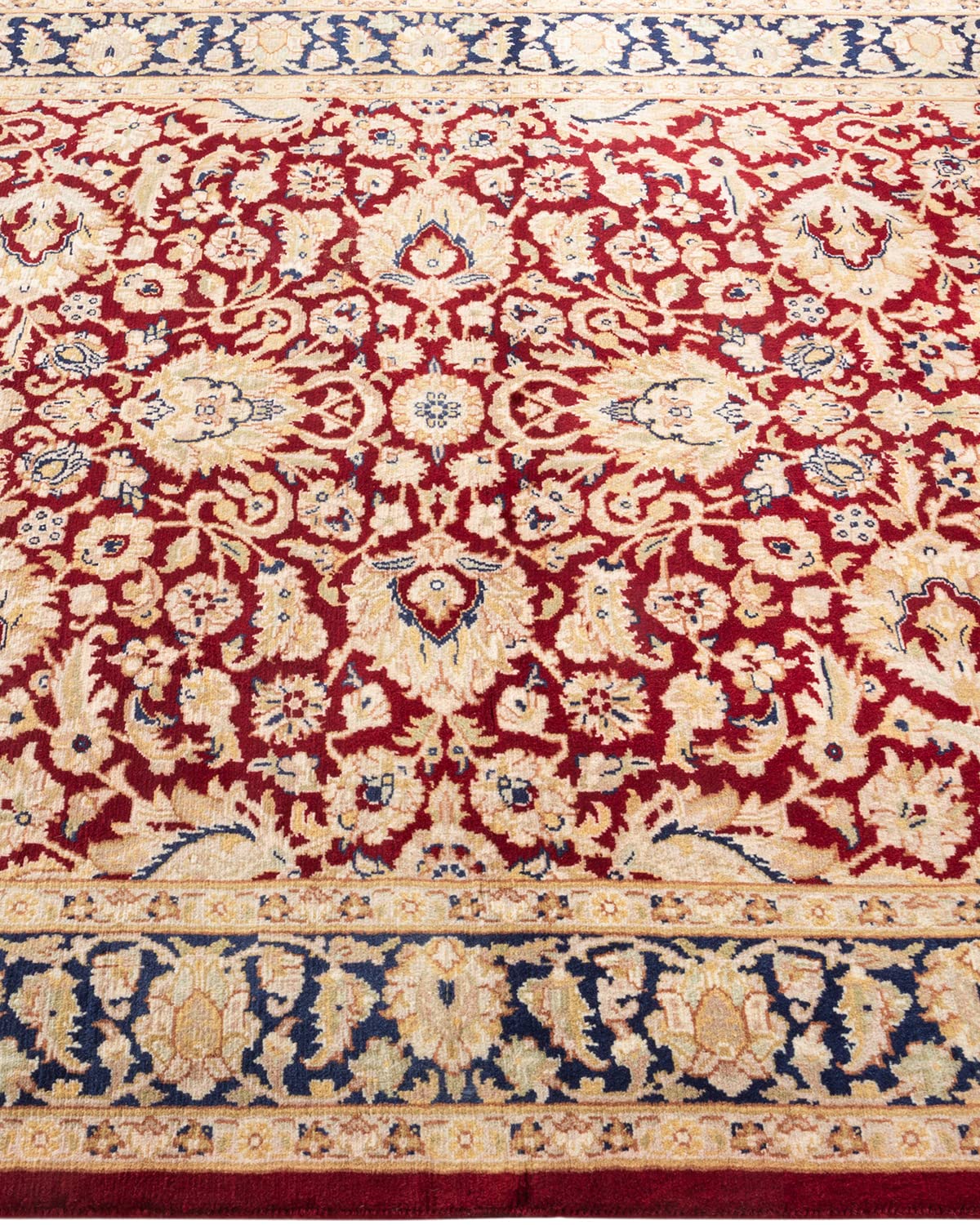 Handmade Wool Oriental Mogul Red 4x6 Area Rug - Traditional Hand-Knotted One-of-a-Kind Solo Rugs for Living Room, Bedroom & Home Decor