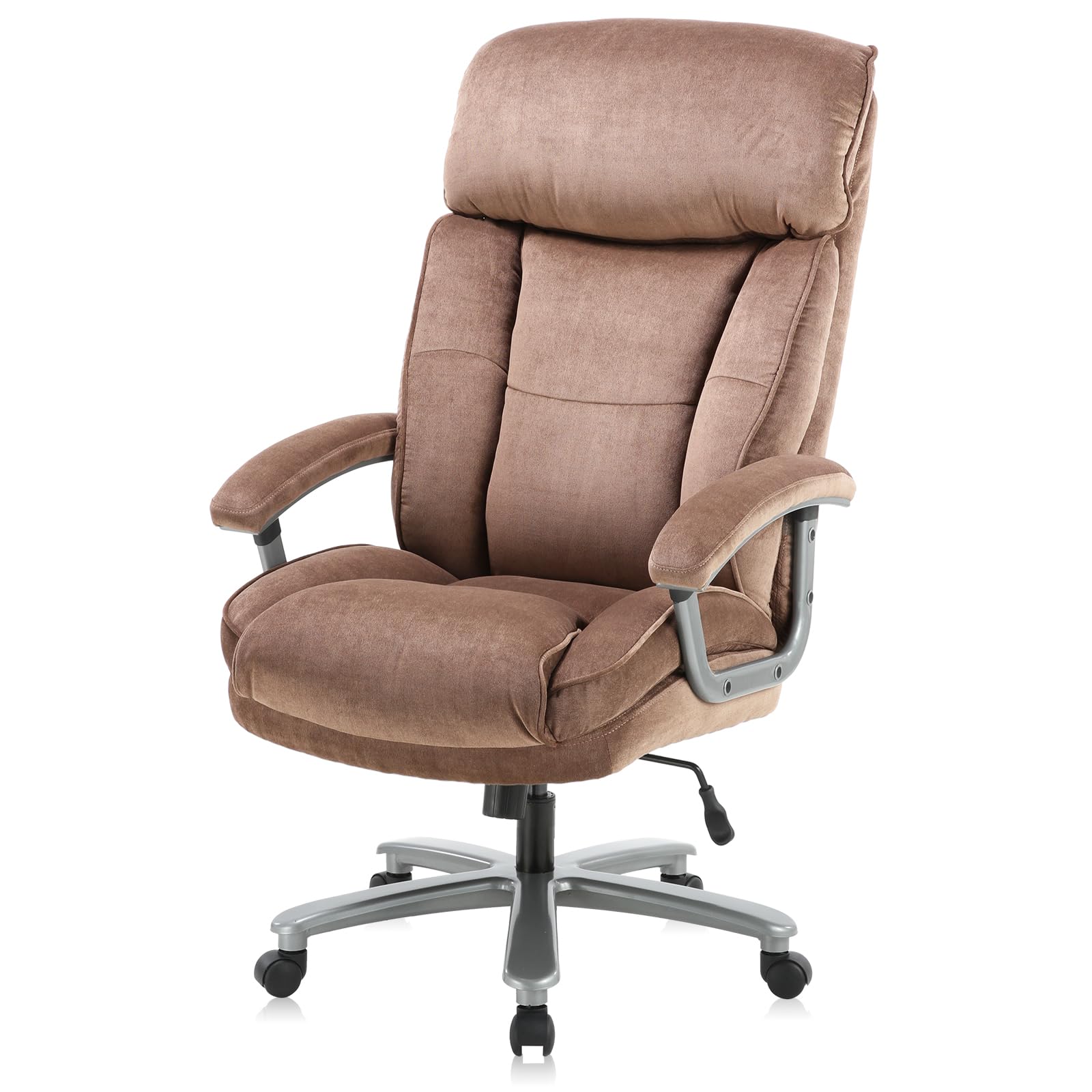 CLATINA Ergonomic Big and Tall Executive Office Chair - 400lbs Weight Capacity, Adjustable Height, Thick Padding with Headrest & Armrest - Upholstered Swivel Chair for Home Office (Beige) - Perfect for Long Work Hours and Comfortable Workspace Setup