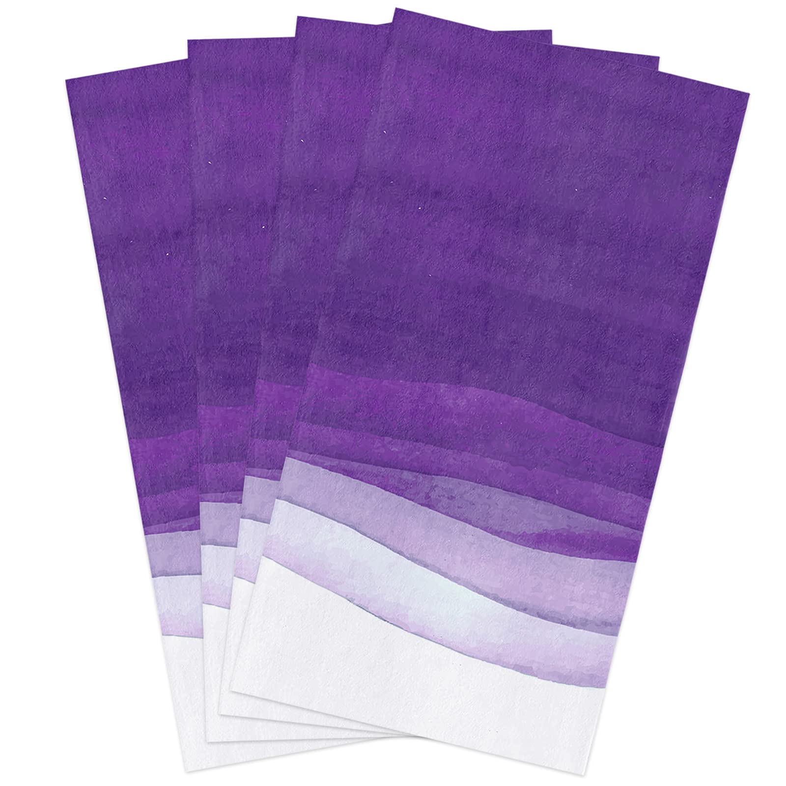 Premium Ombre Purple Kitchen Towels Set - 4 Pack Soft Absorbent Cotton Dishcloths (18x28 Inches) for Dishes, Bar & Tea Towels - Perfect for Kitchen, Dining & Hosting Gifts