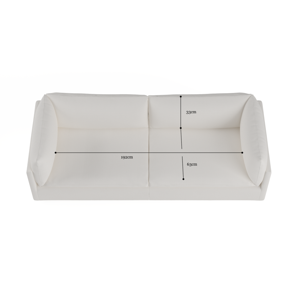 Anderson 3-Seater Sofa in Corinthian White - Modern Living Room Furniture for Small Spaces & Apartments | Perfect for Lounge, Family Room & Home Decor