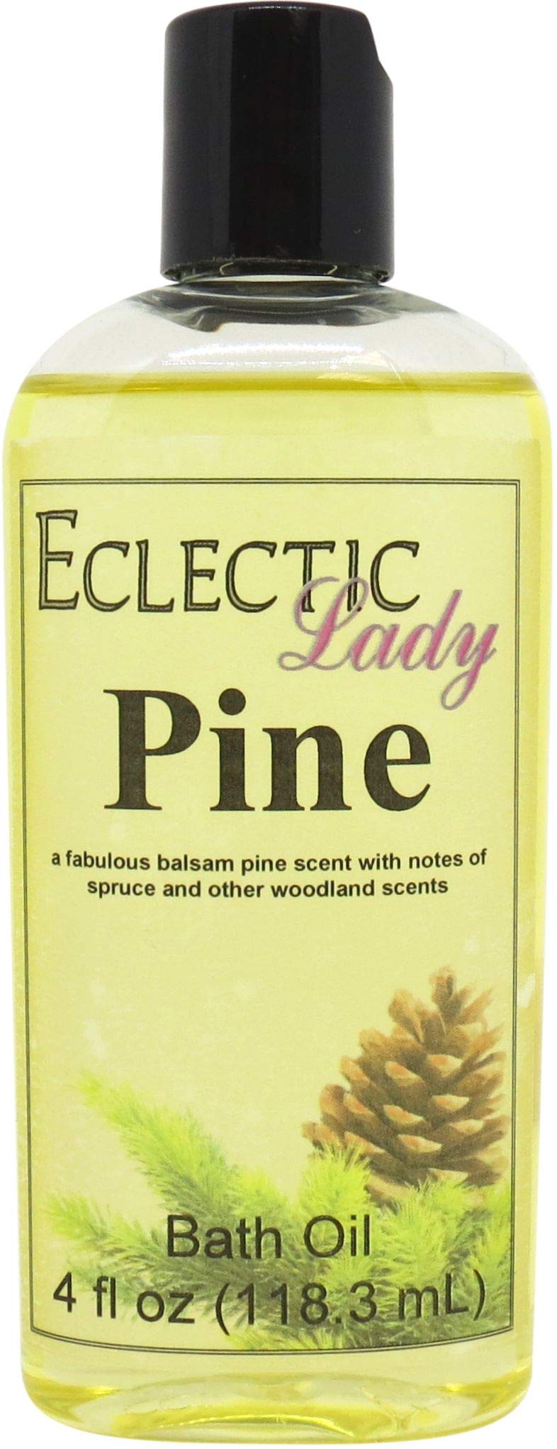 Eclectic Lady Pine Scented Bath Oil - Relaxing & Moisturizing Body Oil for Dry, Rough & Sensitive Skin - 4oz Daily Nourishing Shower Oil - Perfect for Spa Nights, Self-Care Routines & Stress Relief