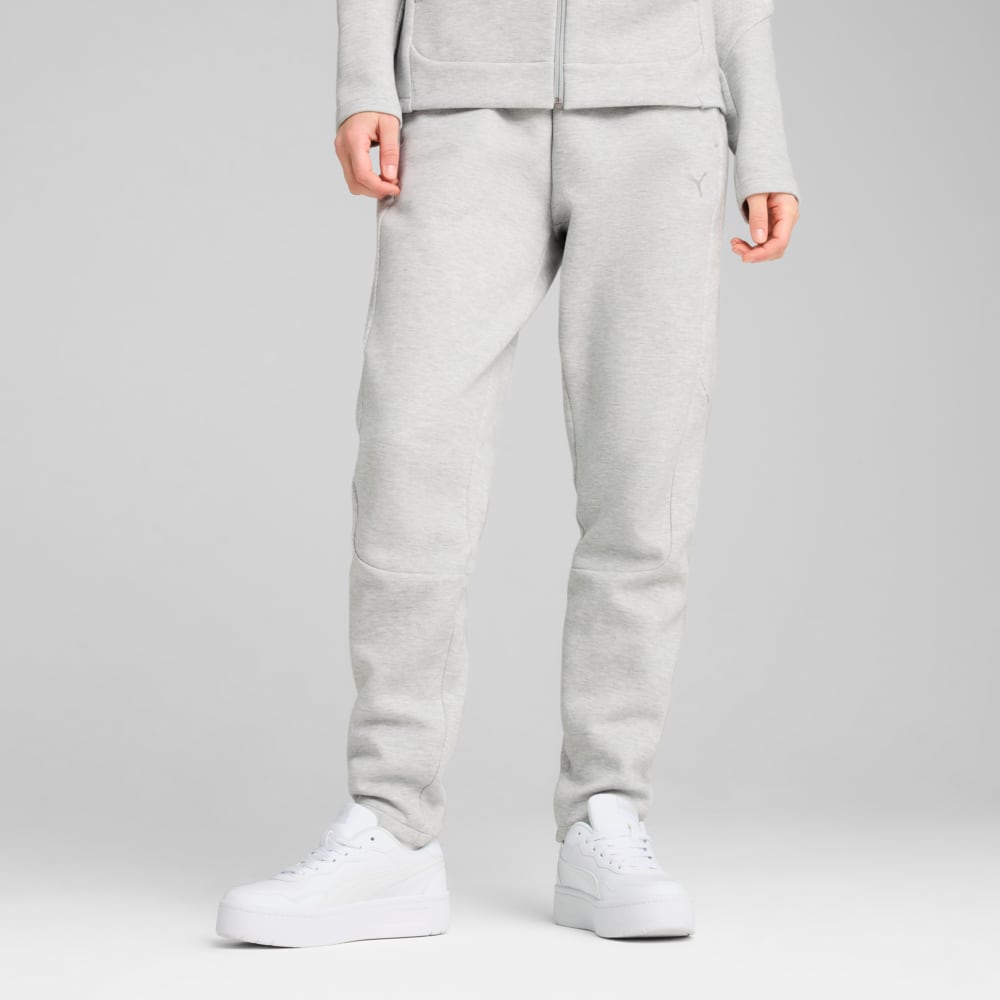 PUMA Women's Evostripe Grey Trackpants - Comfortable Athletic Joggers for Running, Gym & Lounge Wear