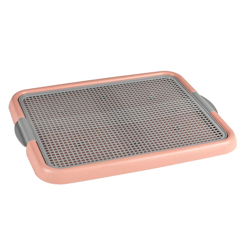 Alpha Dog Series Indoor Dog Potty Training Tray - Leak-Proof & Easy Clean Toilet Pad Holder for Small & Medium Dogs - Portable & Durable Puppy Training Solution (Pink) - Perfect for Apartments, Travel & Housebreaking