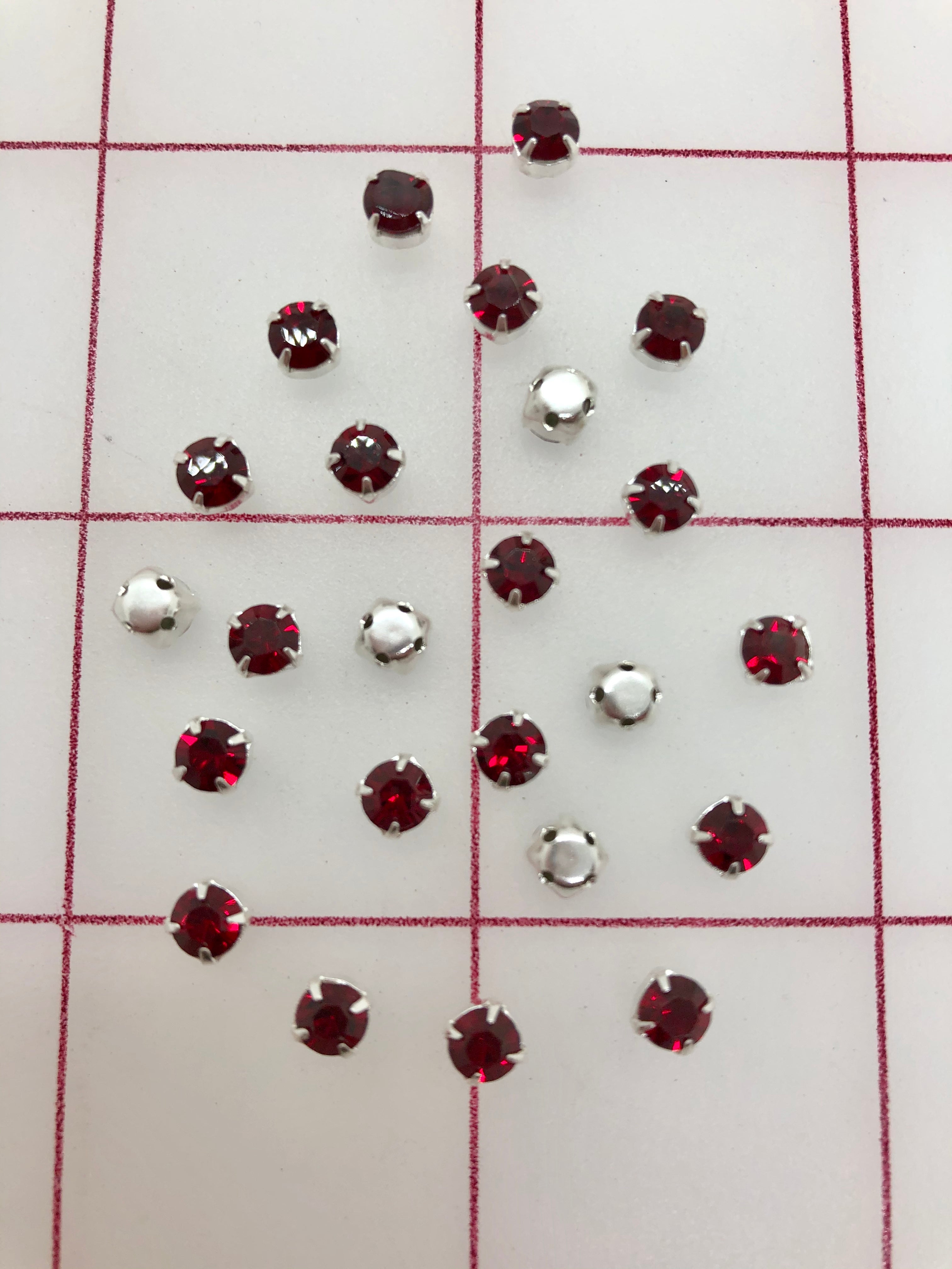 Swarovski Siam Chaton Rhinestones - 24PK for Jewelry Making, DIY Crafts, and Fashion Accessories | Perfect for Bridal, Costume, and Home Decor Projects