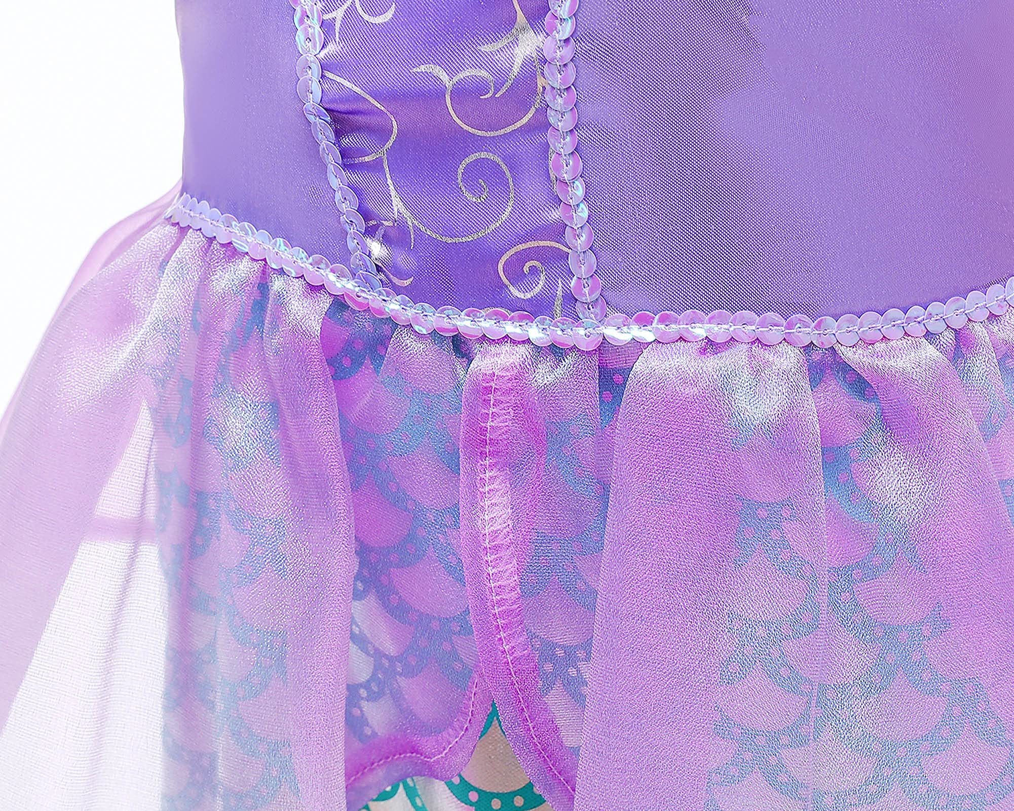 Mermaid Costume for Girls - Sparkly Halloween Princess Dress with Accessories Set | Perfect for Halloween Parties, Dress-Up Play & Underwater Themed Events